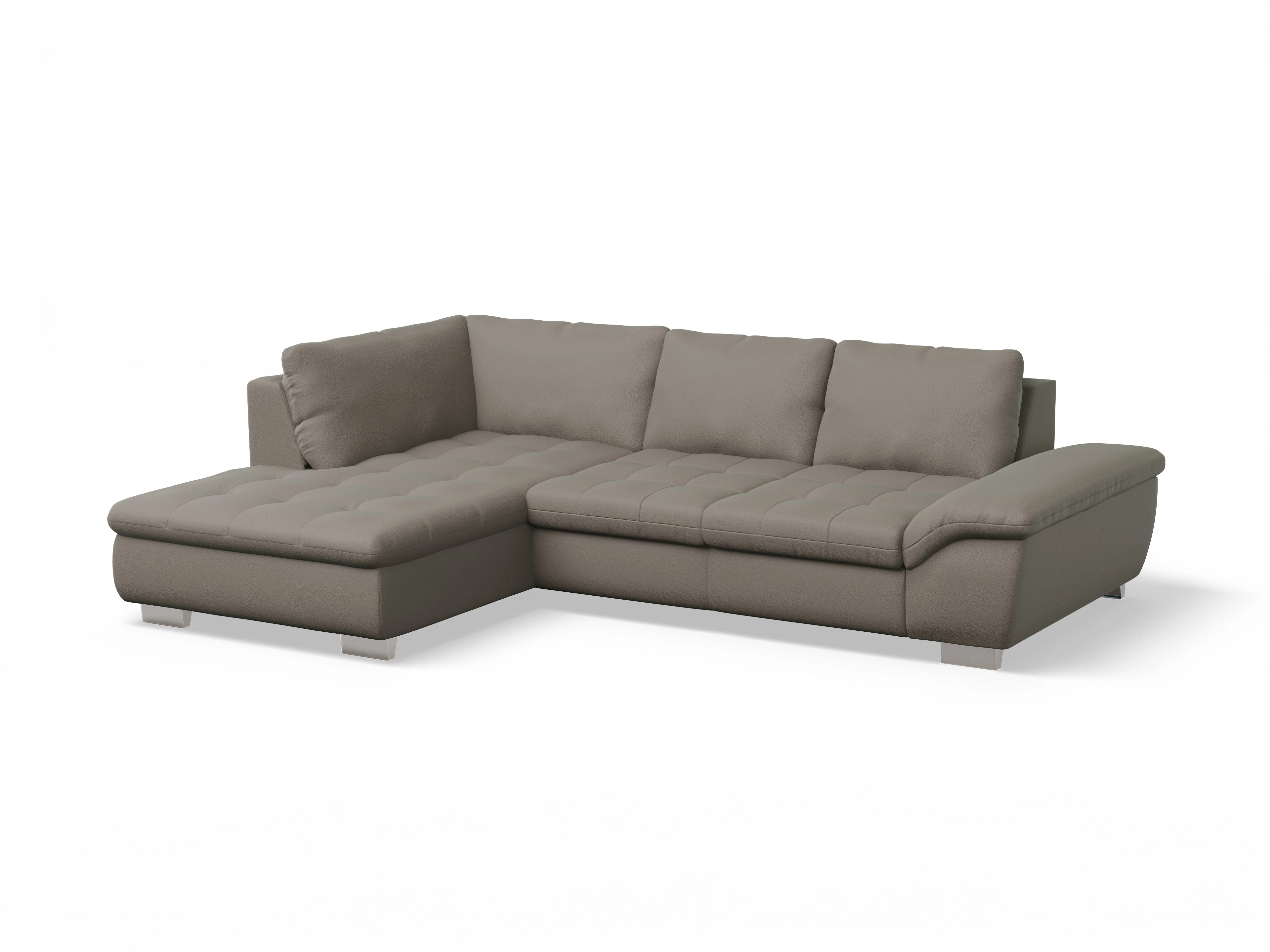 Ansicht des Produktes SC Smart 1007 Ecksofa links Abschluss offen in Stoff Braun