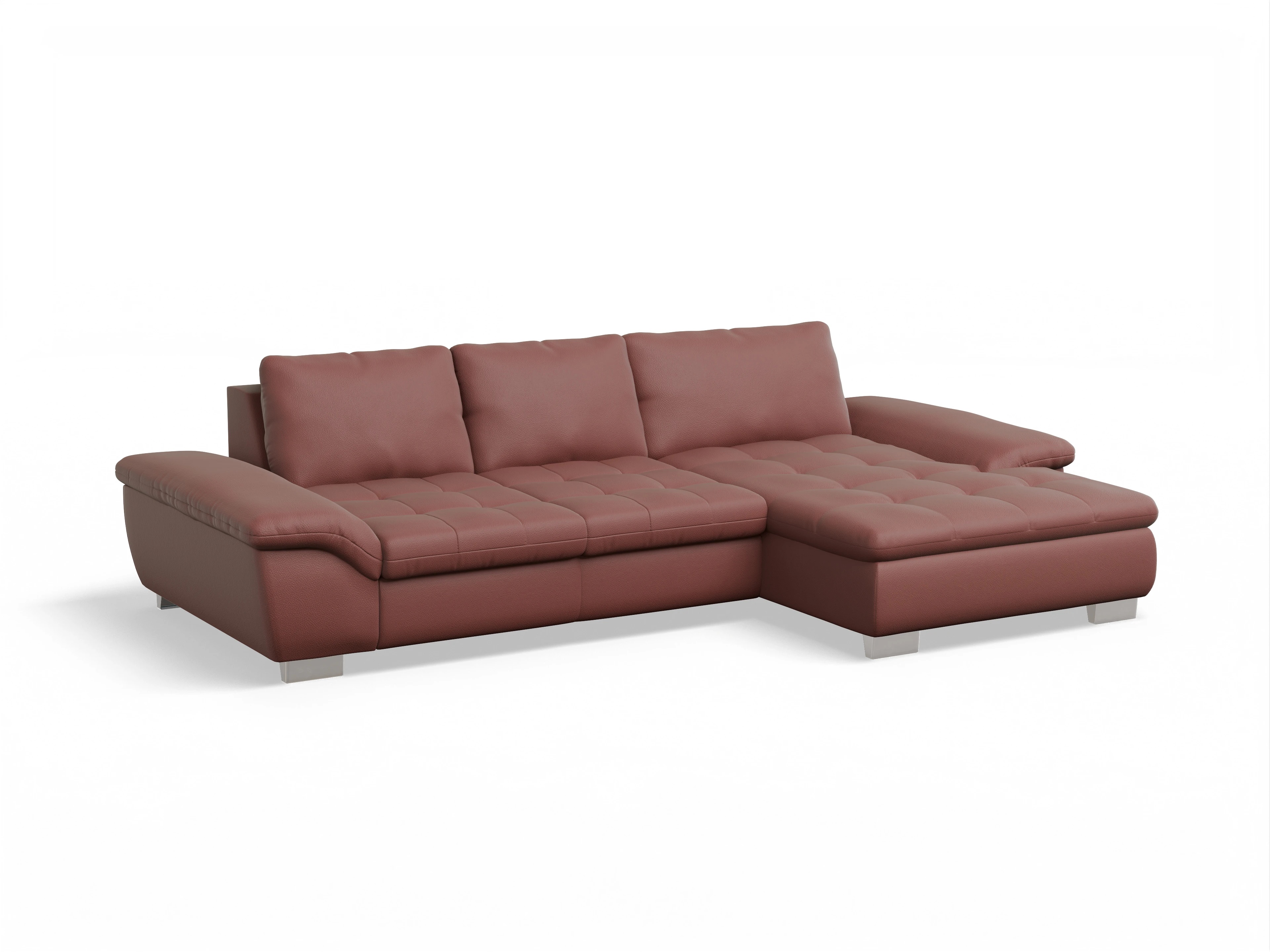Ansicht des Produktes SC Smart 1007 Ecksofa rechts Abschluss offen in Stoff Rot