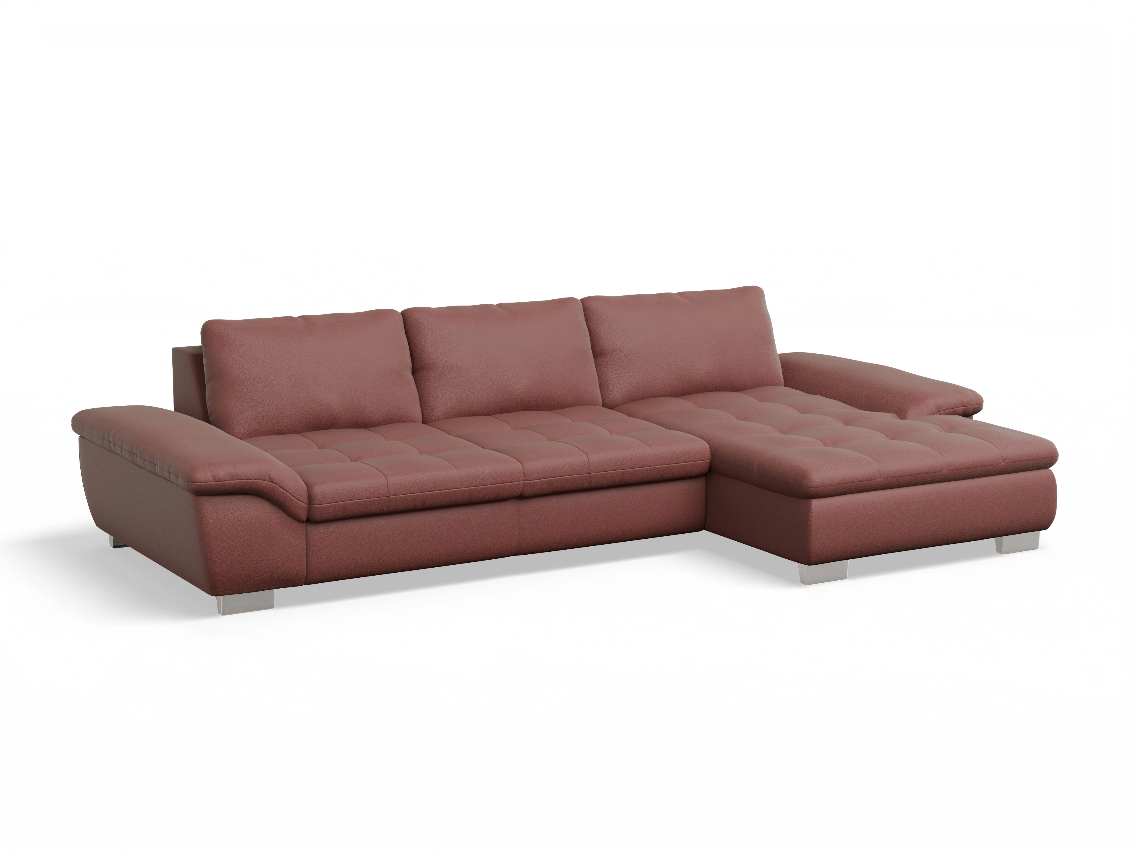 Ansicht des Produktes SC Smart 1007 Ecksofa rechts Abschluss offen in Stoff Rot