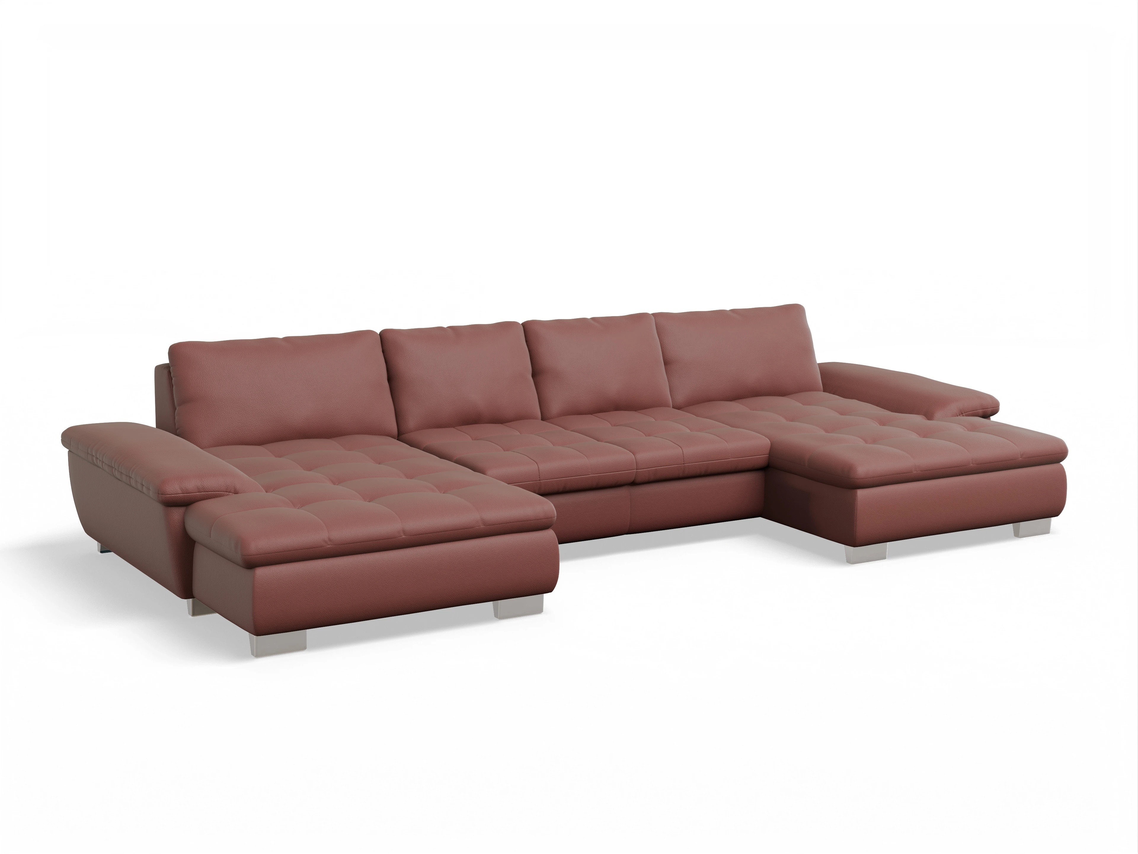 Ansicht des Produktes SC Smart 1007 Wohnlandschaft offen beidseitig in Stoff Rot