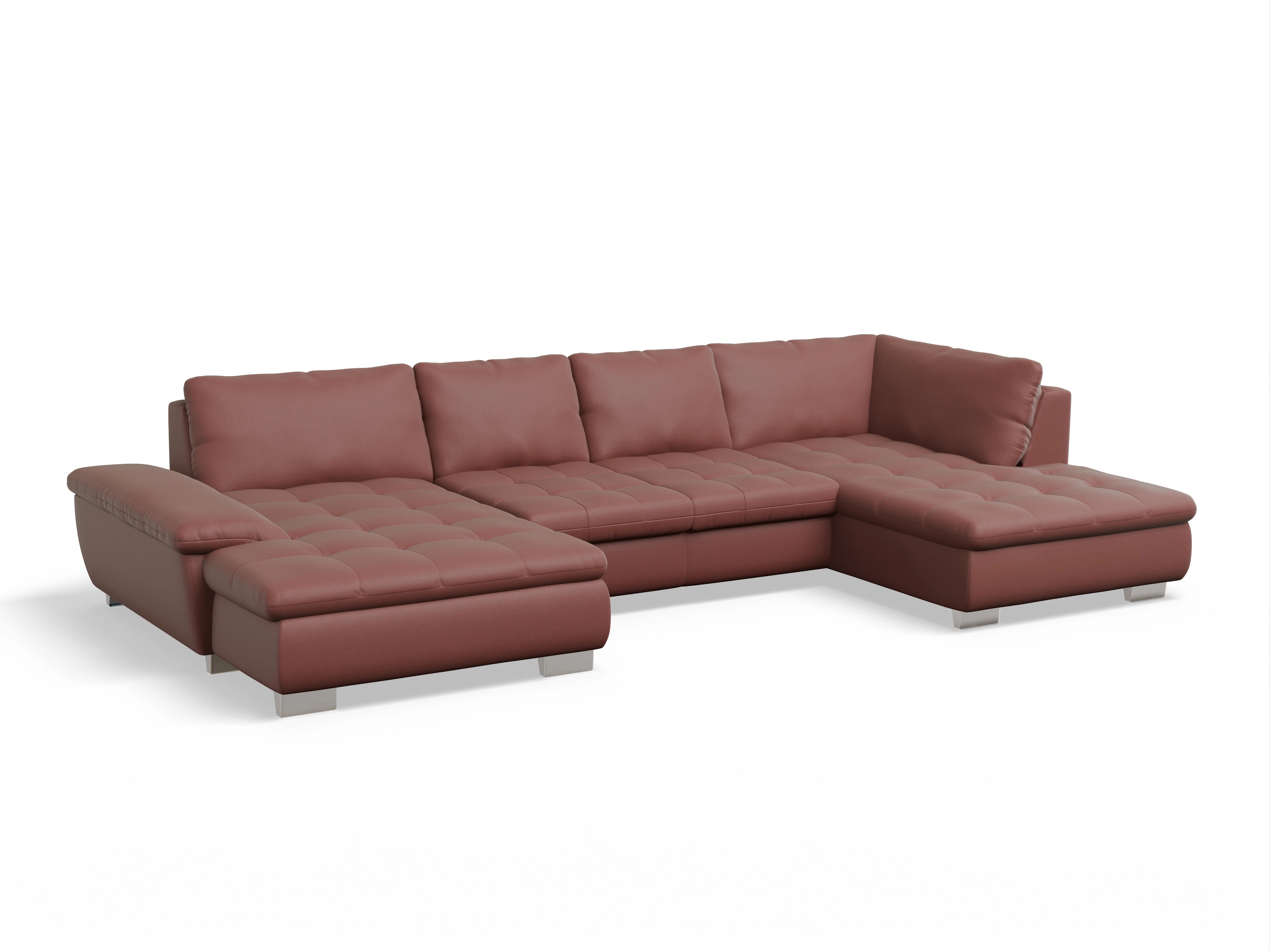 Ansicht des Produktes SC Smart 1007 Wohnlandschaft offen beidseitig in Stoff Rot