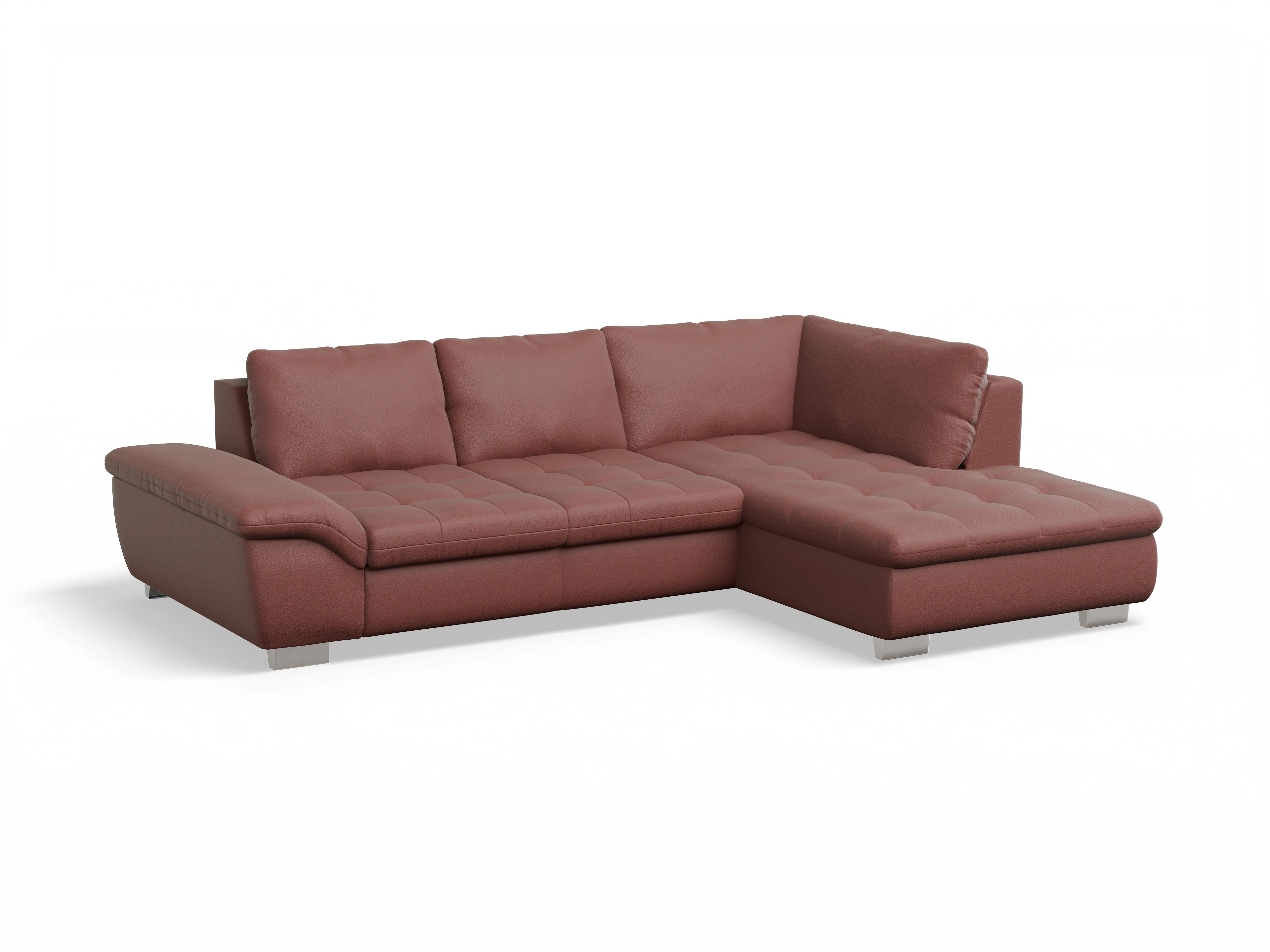 Ansicht des Produktes SC Smart 1007 Ecksofa rechts Abschluss offen in Stoff Rot