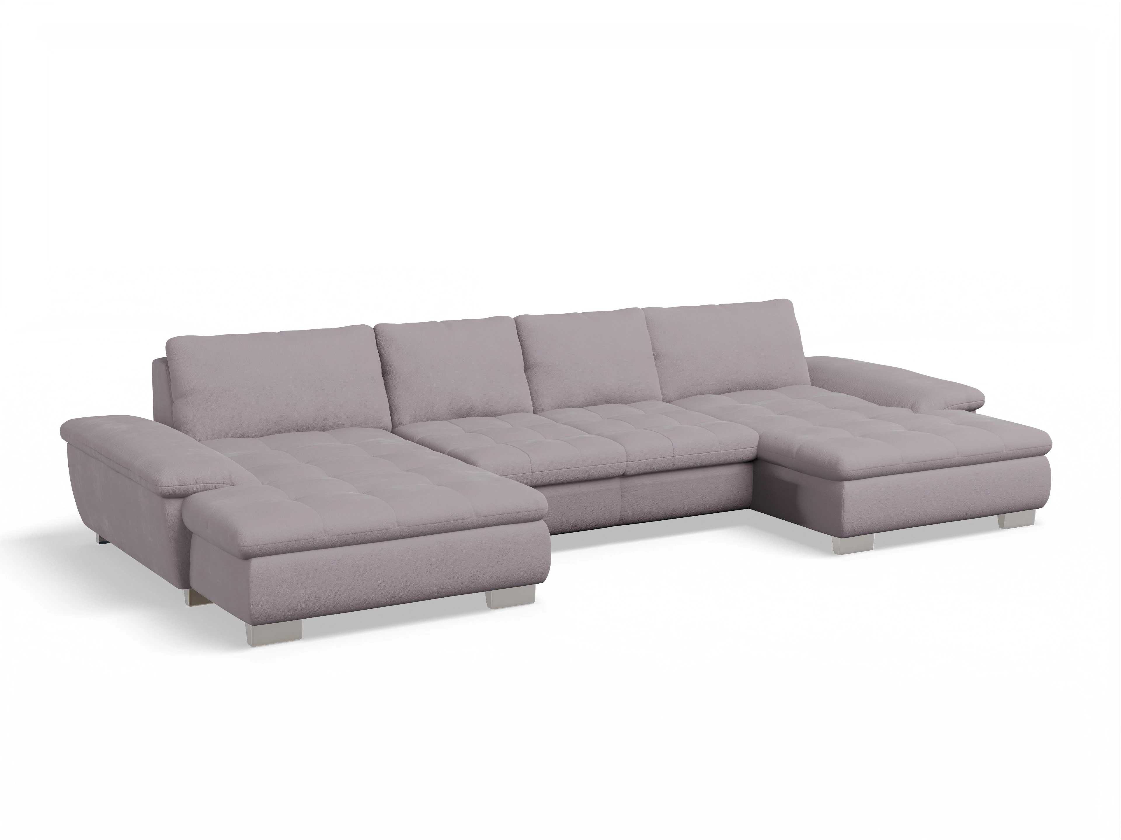 Ansicht des Produktes SC Smart 1007 Wohnlandschaft offen beidseitig in Stoff Rosa