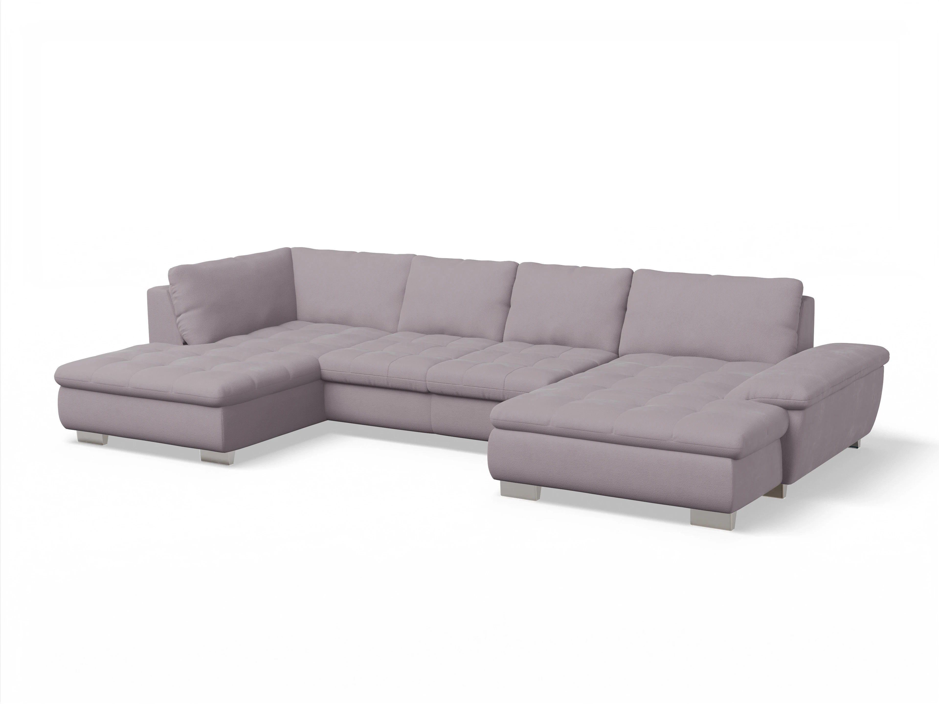 Ansicht des Produktes SC Smart 1007 Wohnlandschaft offen beidseitig in Stoff Rosa