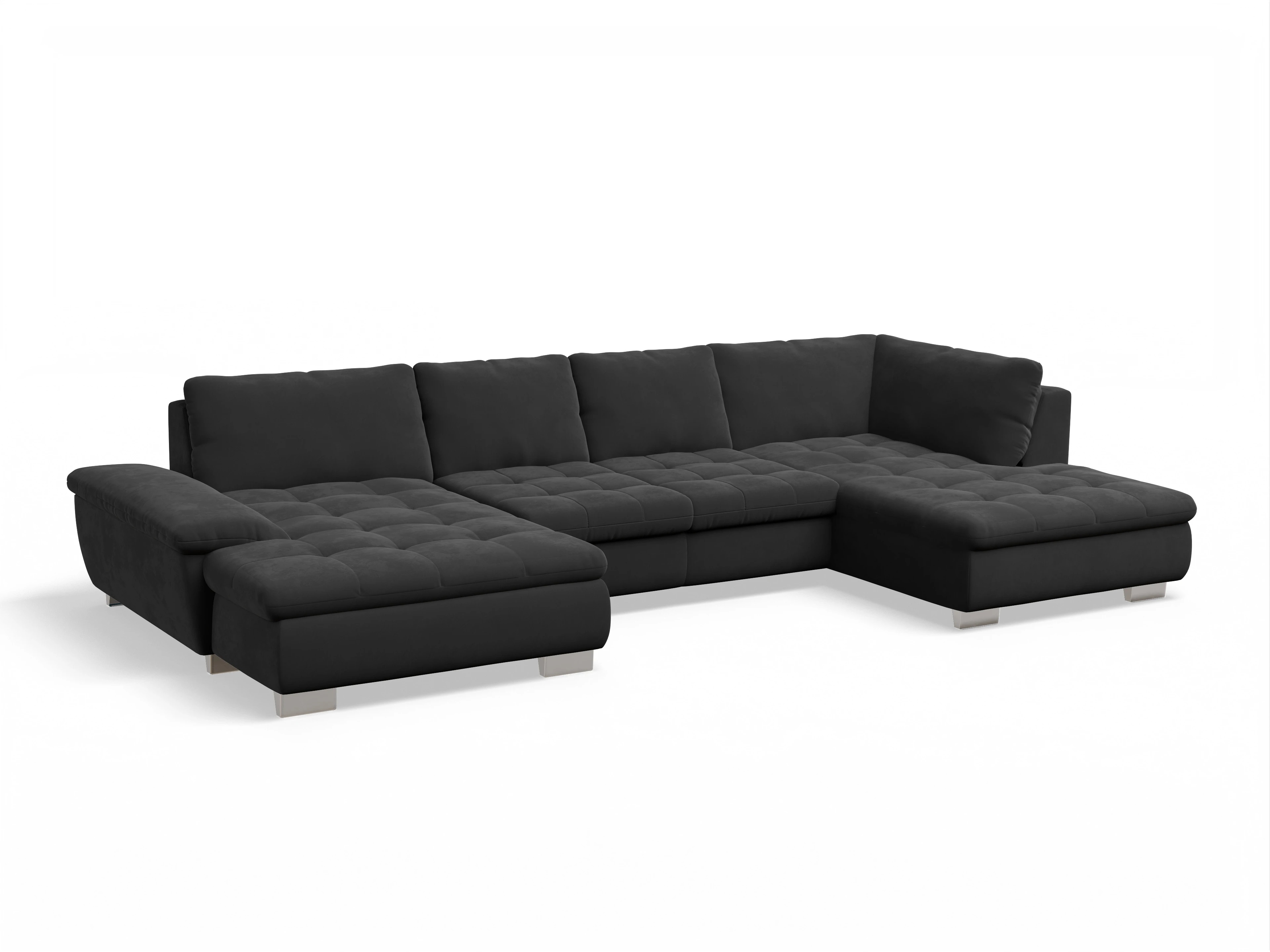 Ansicht des Produktes SC Smart 1007 Wohnlandschaft offen beidseitig in Stoff Grau