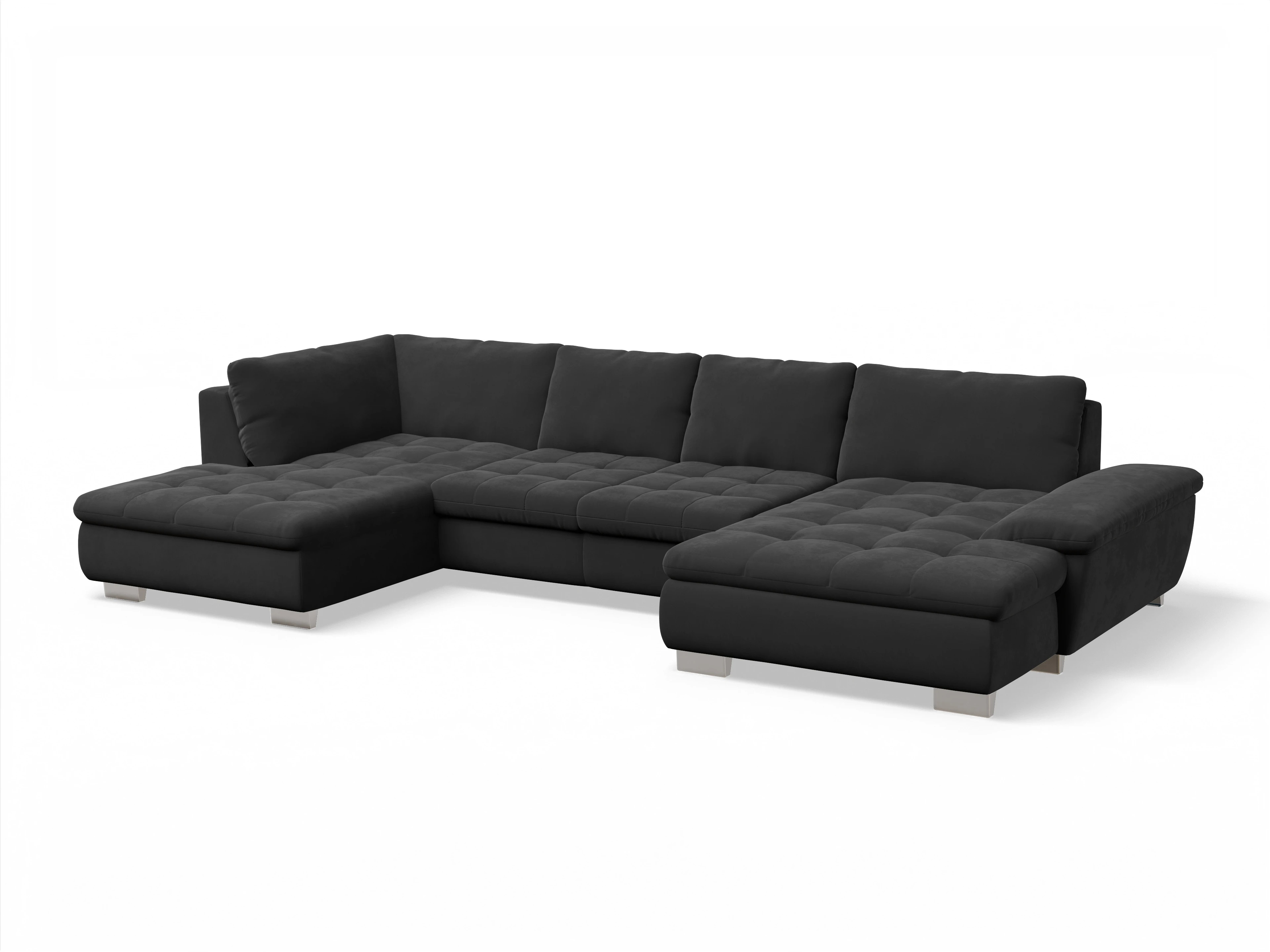 Ansicht des Produktes SC Smart 1007 Wohnlandschaft offen beidseitig in Stoff Grau