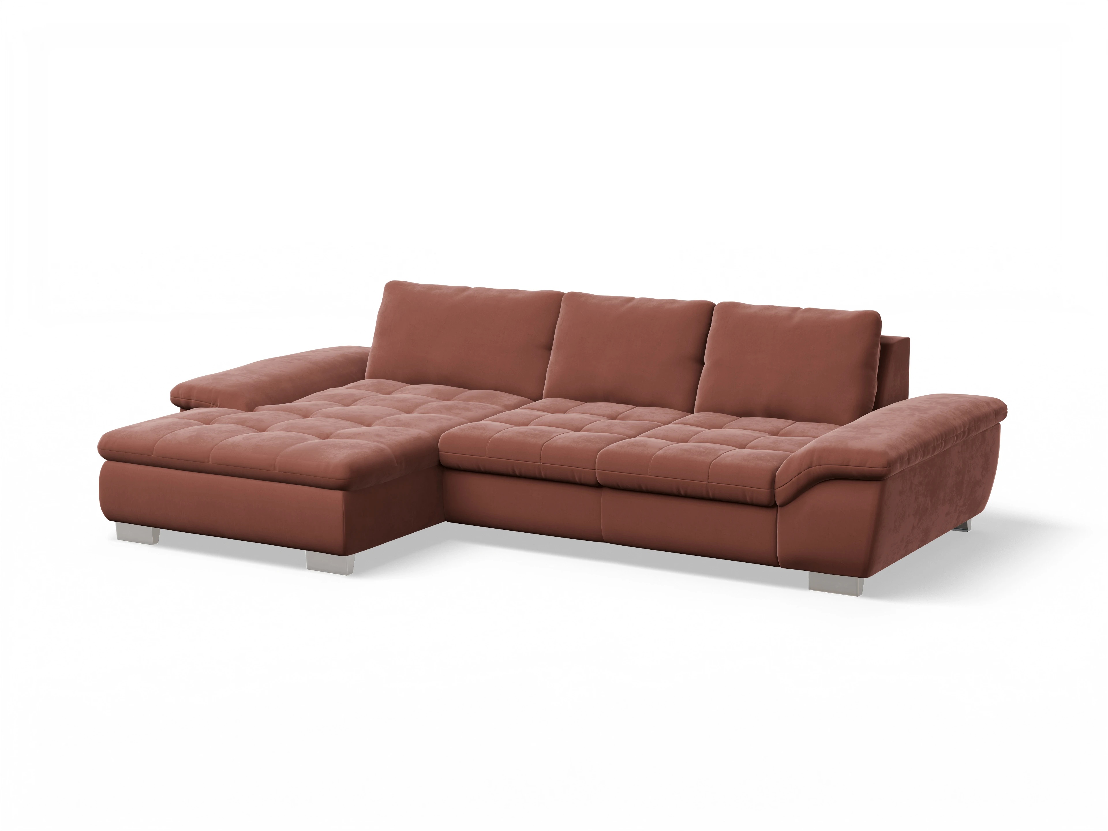 Ansicht des Produktes SC Smart 1007 Ecksofa links Abschluss offen in Stoff Orange