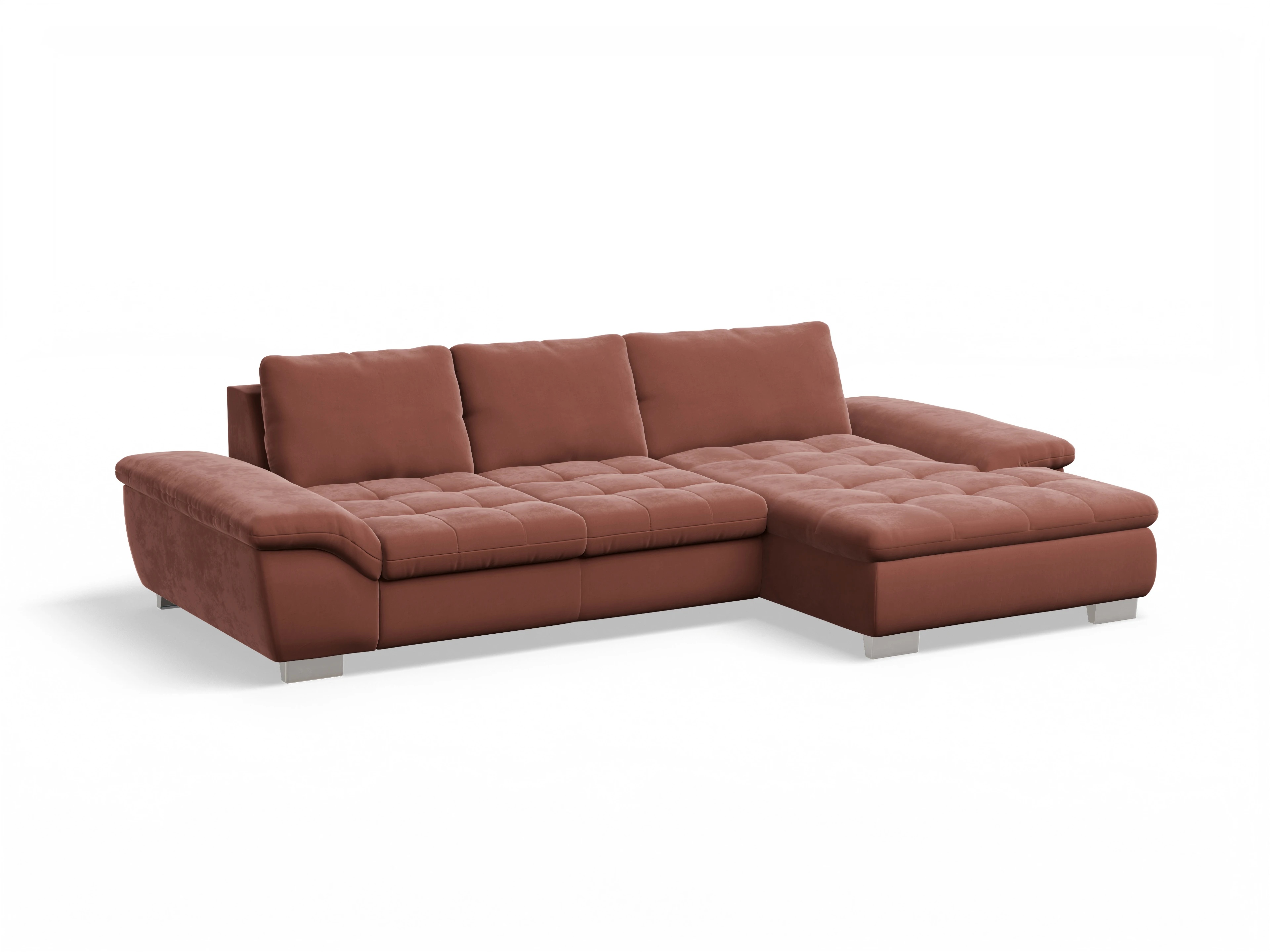Sitz Concept smart 1007 Canape Medium R Ansicht des Produktes SC Smart 1007 Ecksofa rechts Abschluss offen in Stoff Orange