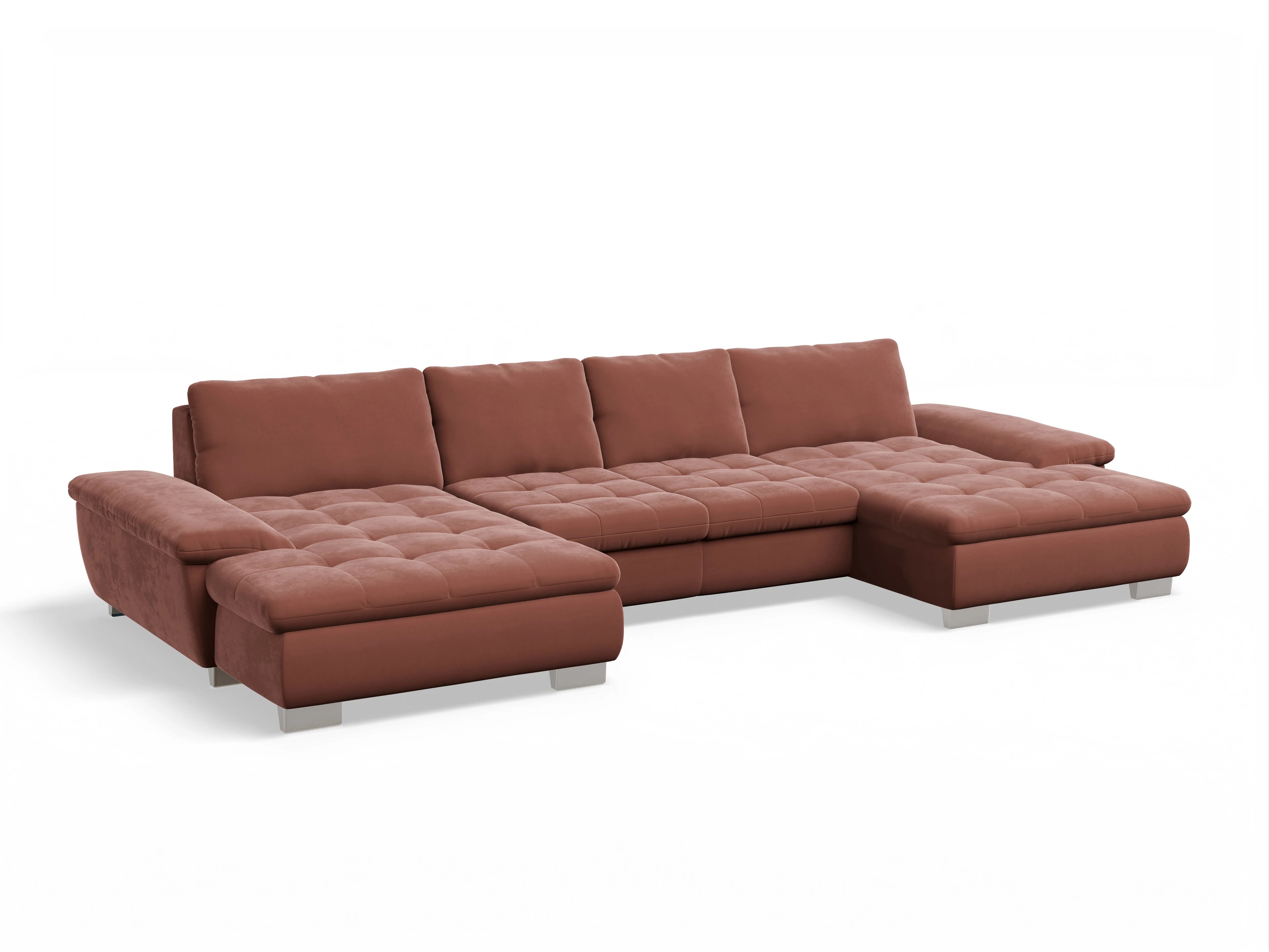 Ansicht des Produktes SC Smart 1007 Wohnlandschaft offen beidseitig in Stoff Orange