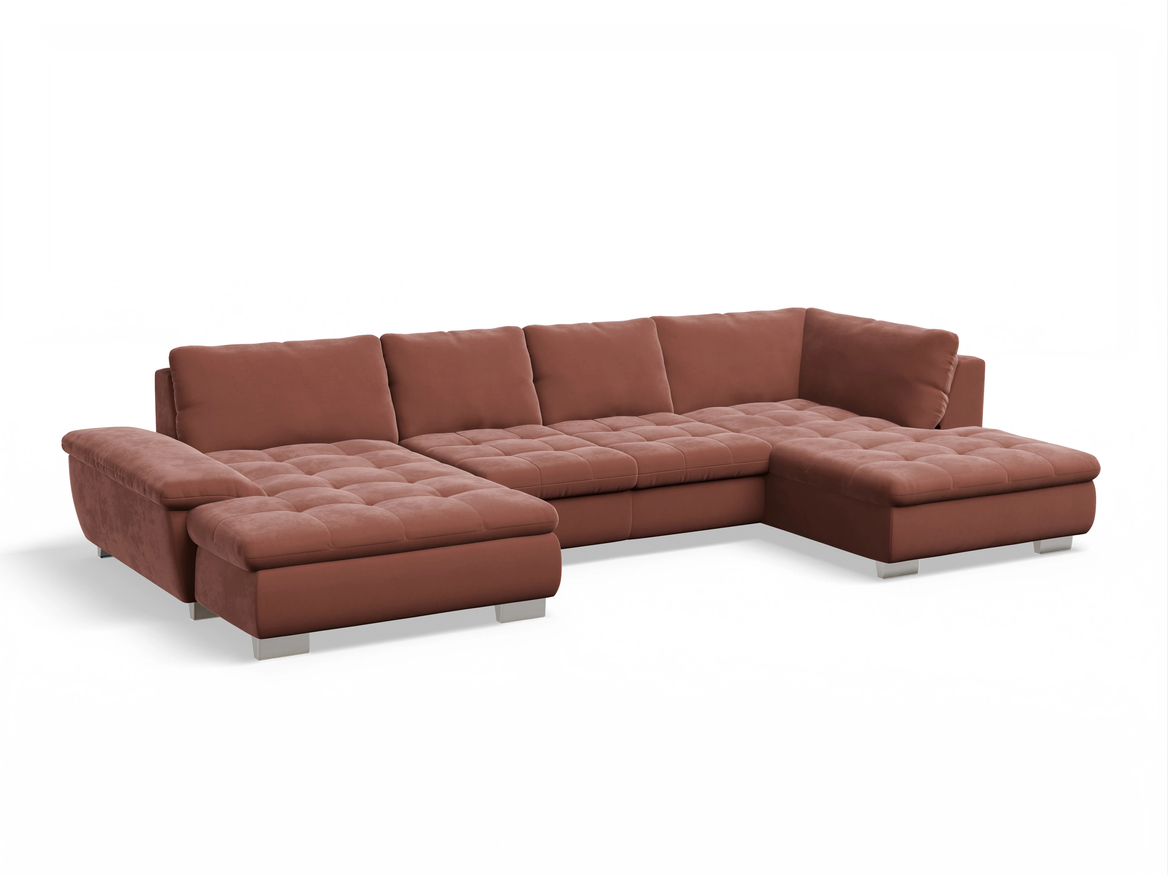 Ansicht des Produktes SC Smart 1007 Wohnlandschaft offen beidseitig in Stoff Orange