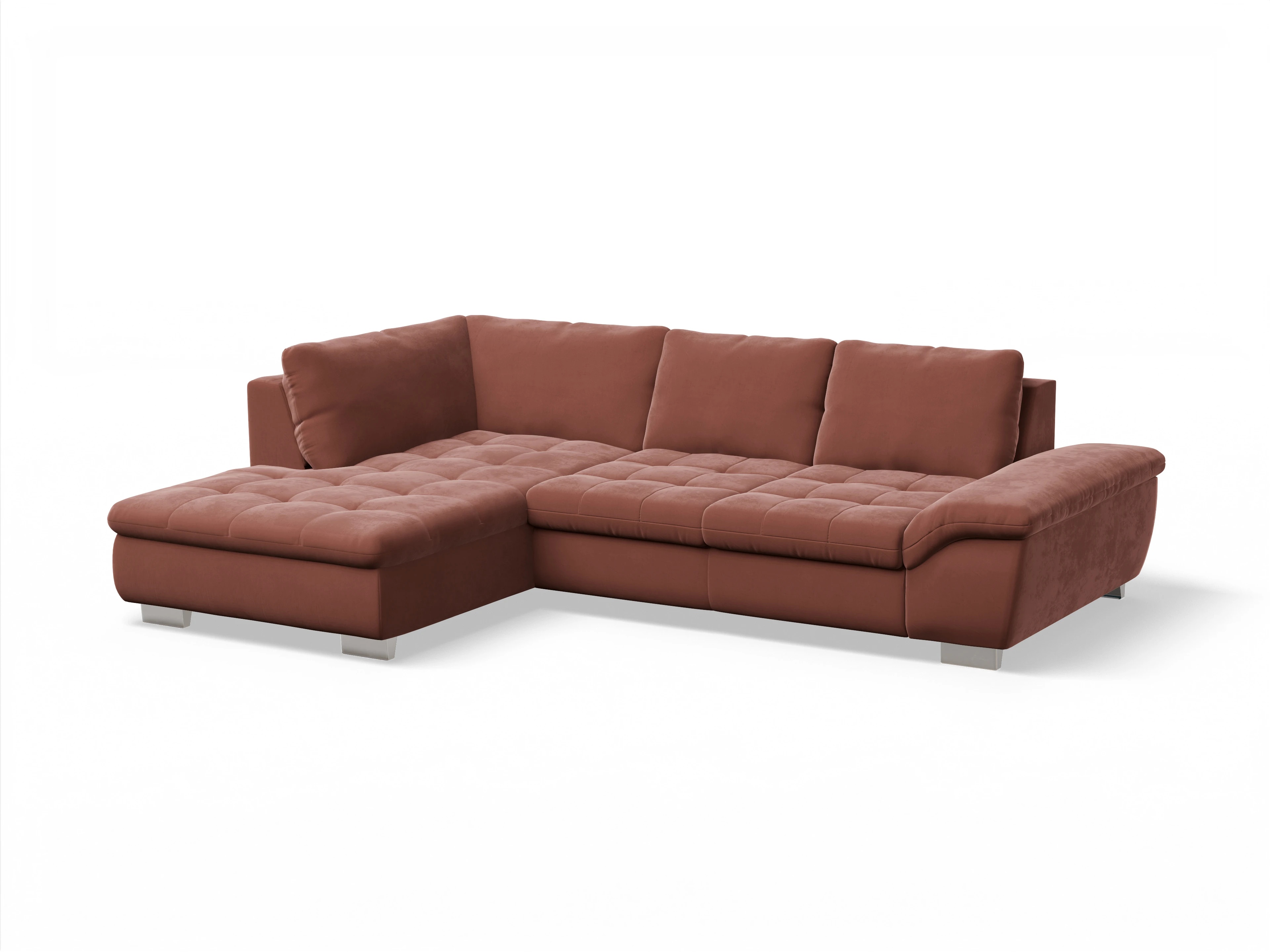 Ansicht des Produktes SC Smart 1007 Ecksofa links Abschluss offen in Stoff Orange