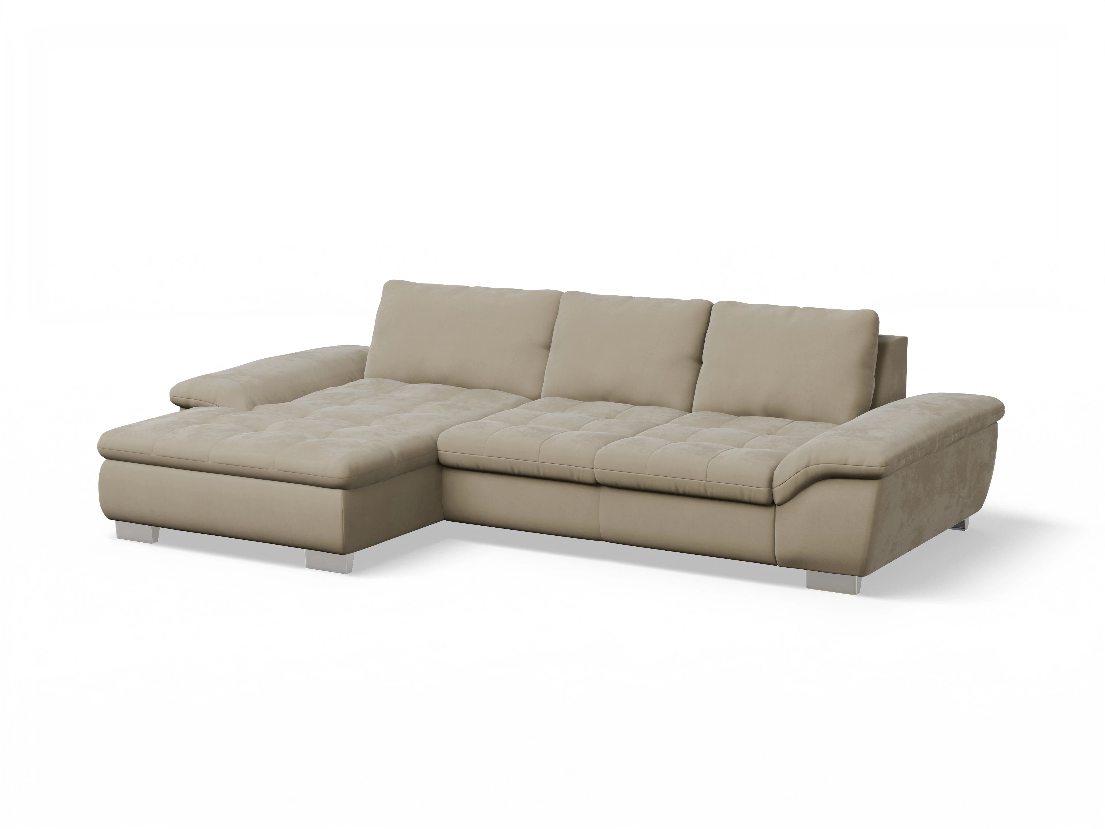 Ansicht des Produktes SC Smart 1007 Ecksofa links Abschluss offen in Stoff Beige