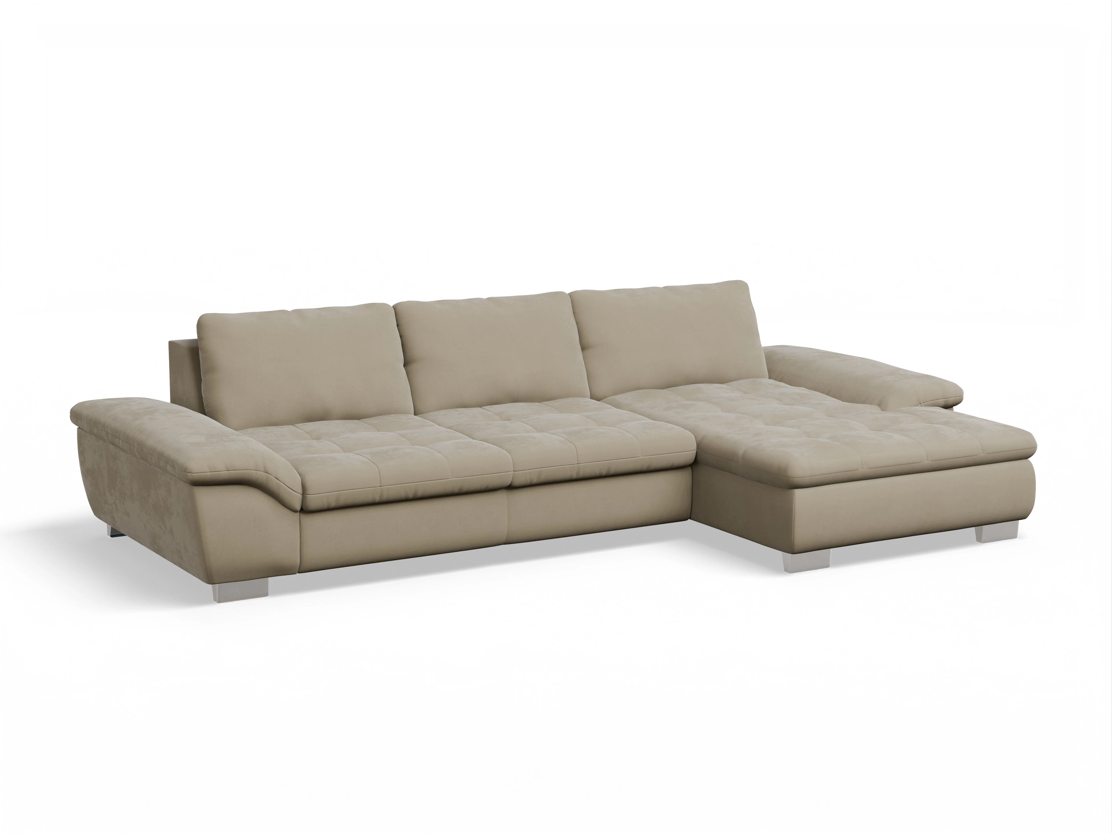 Ansicht des Produktes SC Smart 1007 Ecksofa rechts Abschluss offen in Stoff Beige