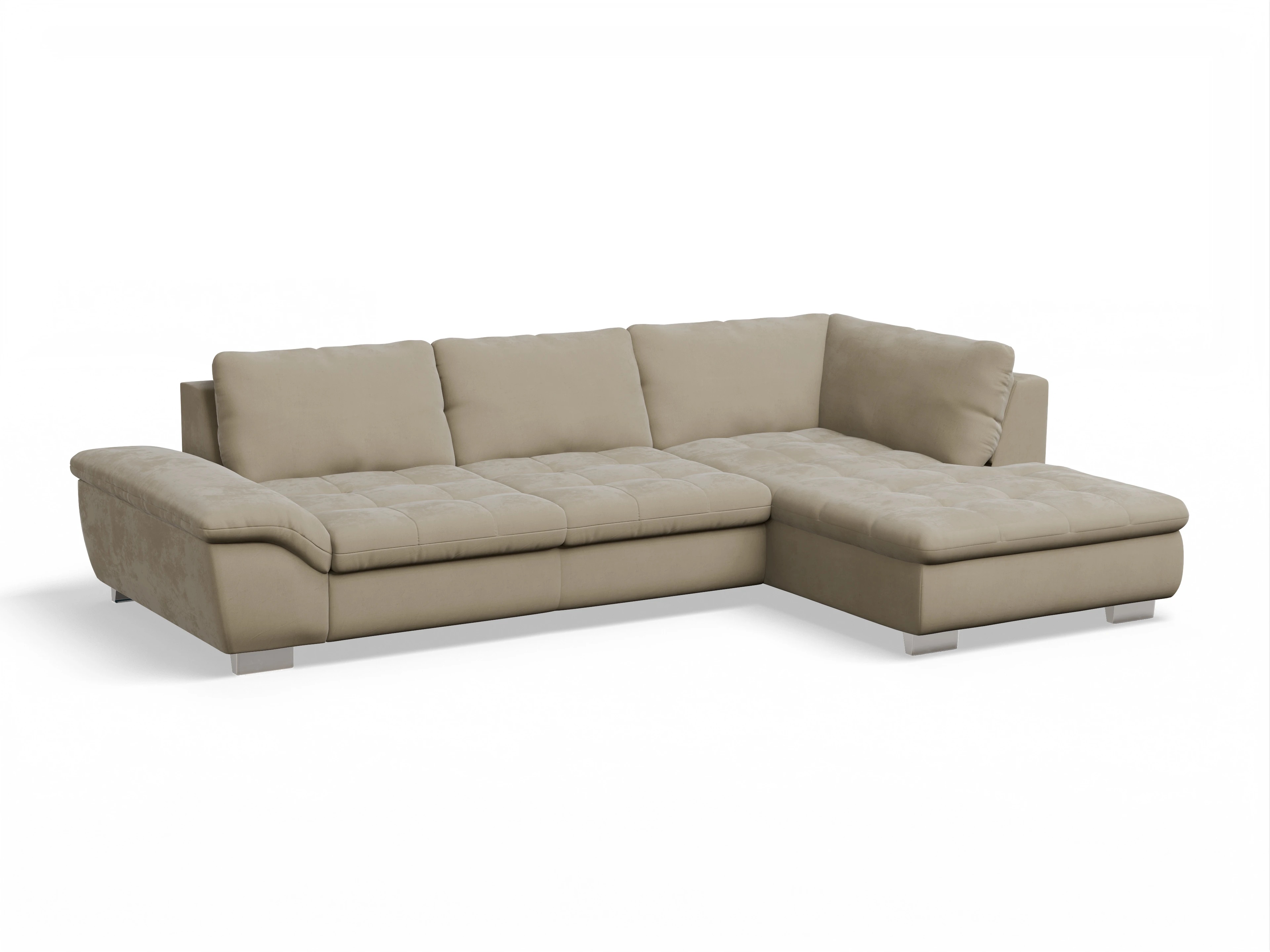 Ansicht des Produktes SC Smart 1007 Ecksofa rechts Abschluss offen in Stoff Beige