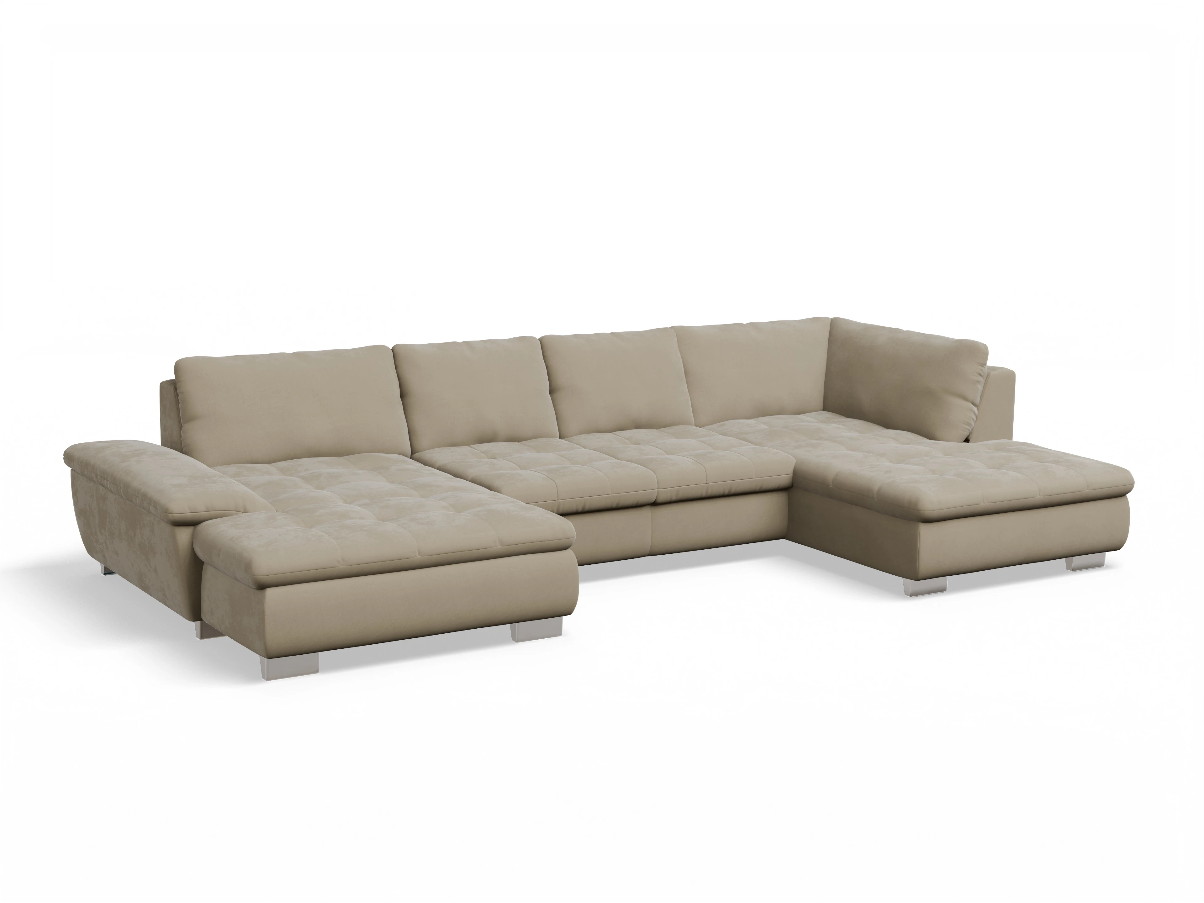 Ansicht des Produktes SC Smart 1007 Wohnlandschaft offen beidseitig in Stoff Beige