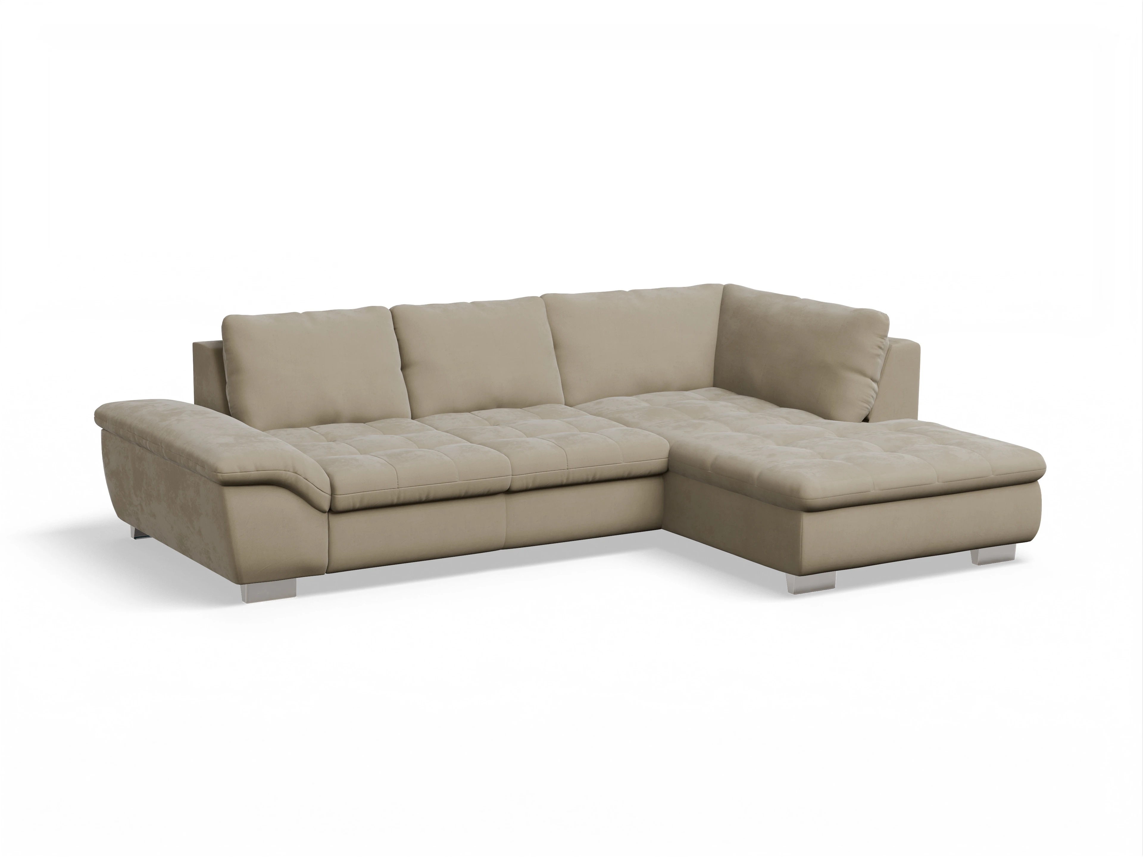 Ansicht des Produktes SC Smart 1007 Ecksofa rechts Abschluss offen in Stoff Beige