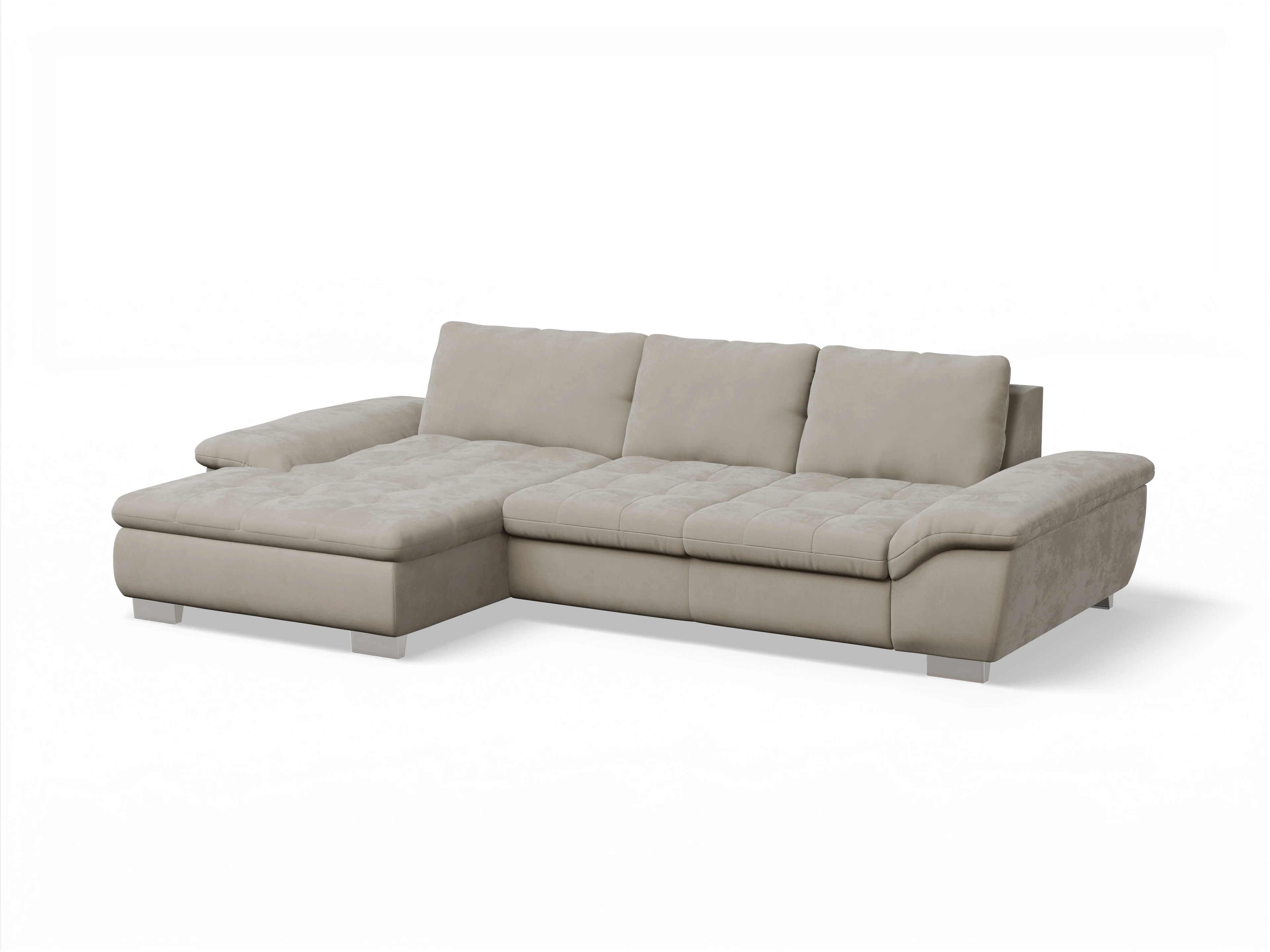 Sitz Concept smart 1007 Canape Medium L Ansicht des Produktes SC Smart 1007 Ecksofa links Abschluss offen in Stoff Beige