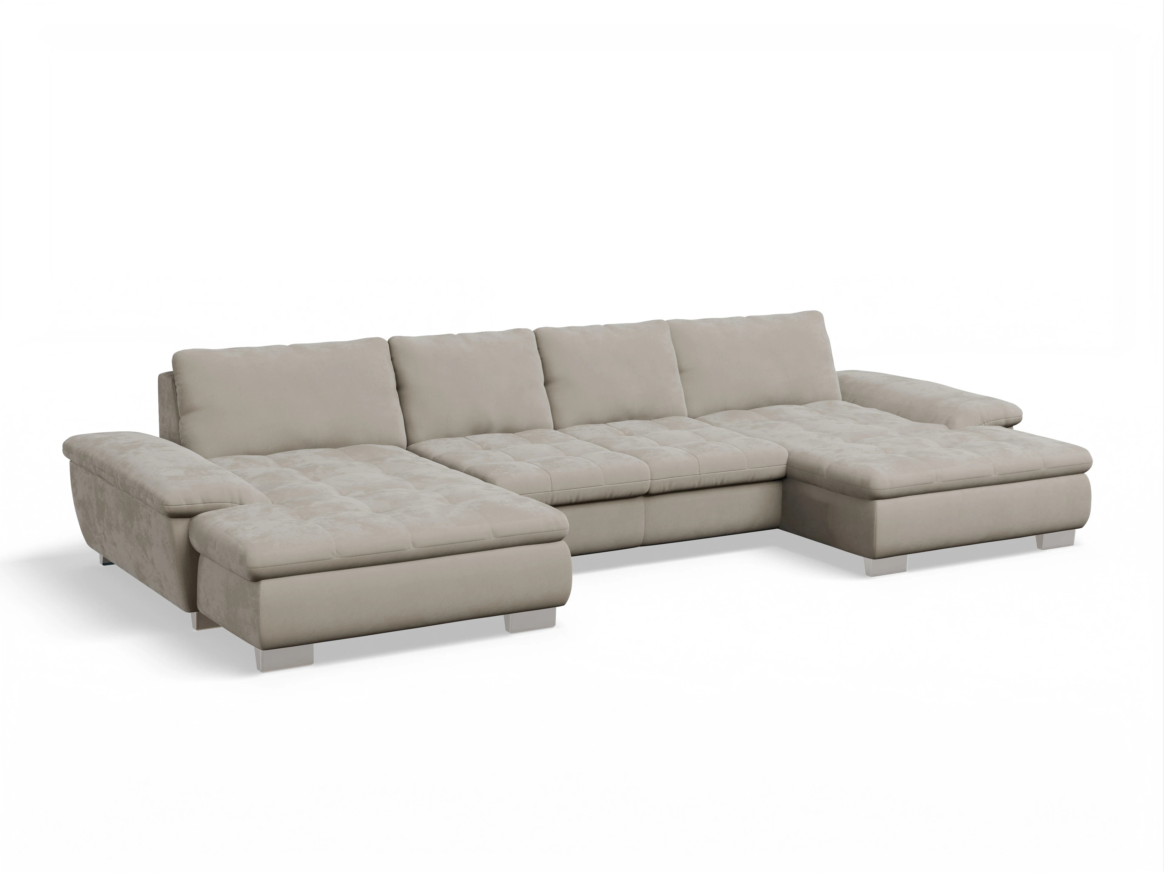 Ansicht des Produktes SC Smart 1007 Wohnlandschaft offen beidseitig in Stoff Beige