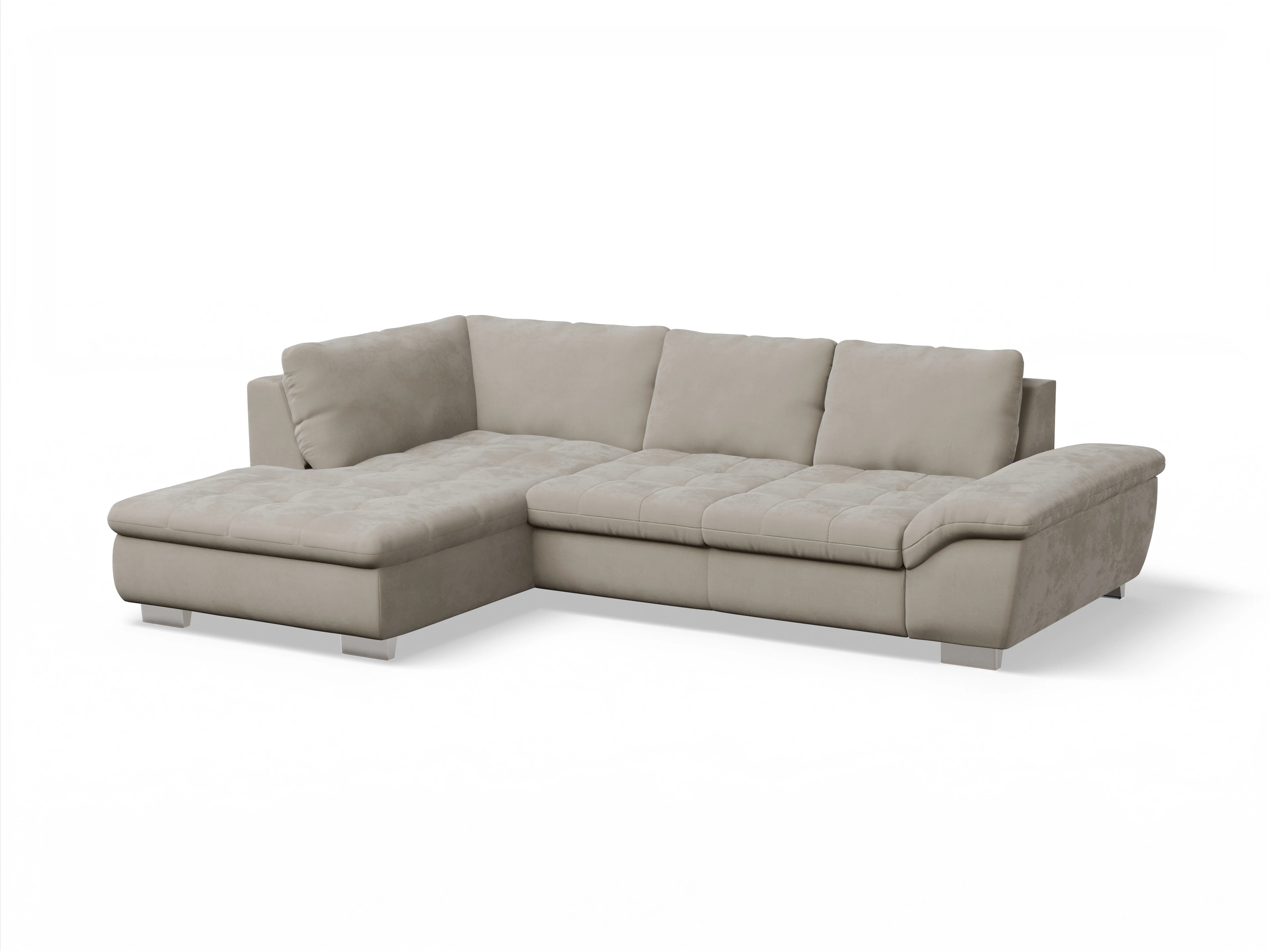 Ansicht des Produktes SC Smart 1007 Ecksofa links Abschluss offen in Stoff Beige