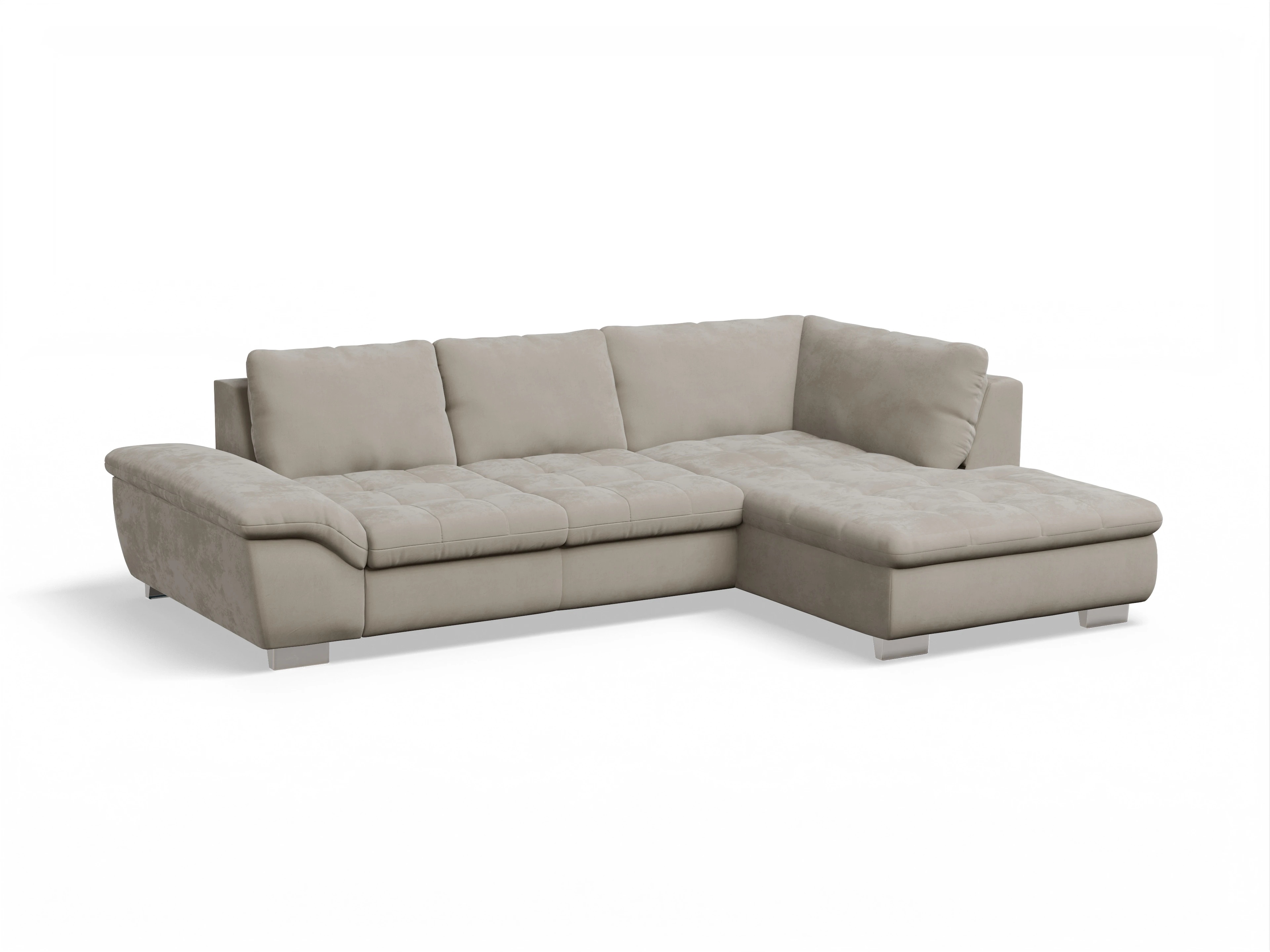 Ansicht des Produktes SC Smart 1007 Ecksofa rechts Abschluss offen in Stoff Beige