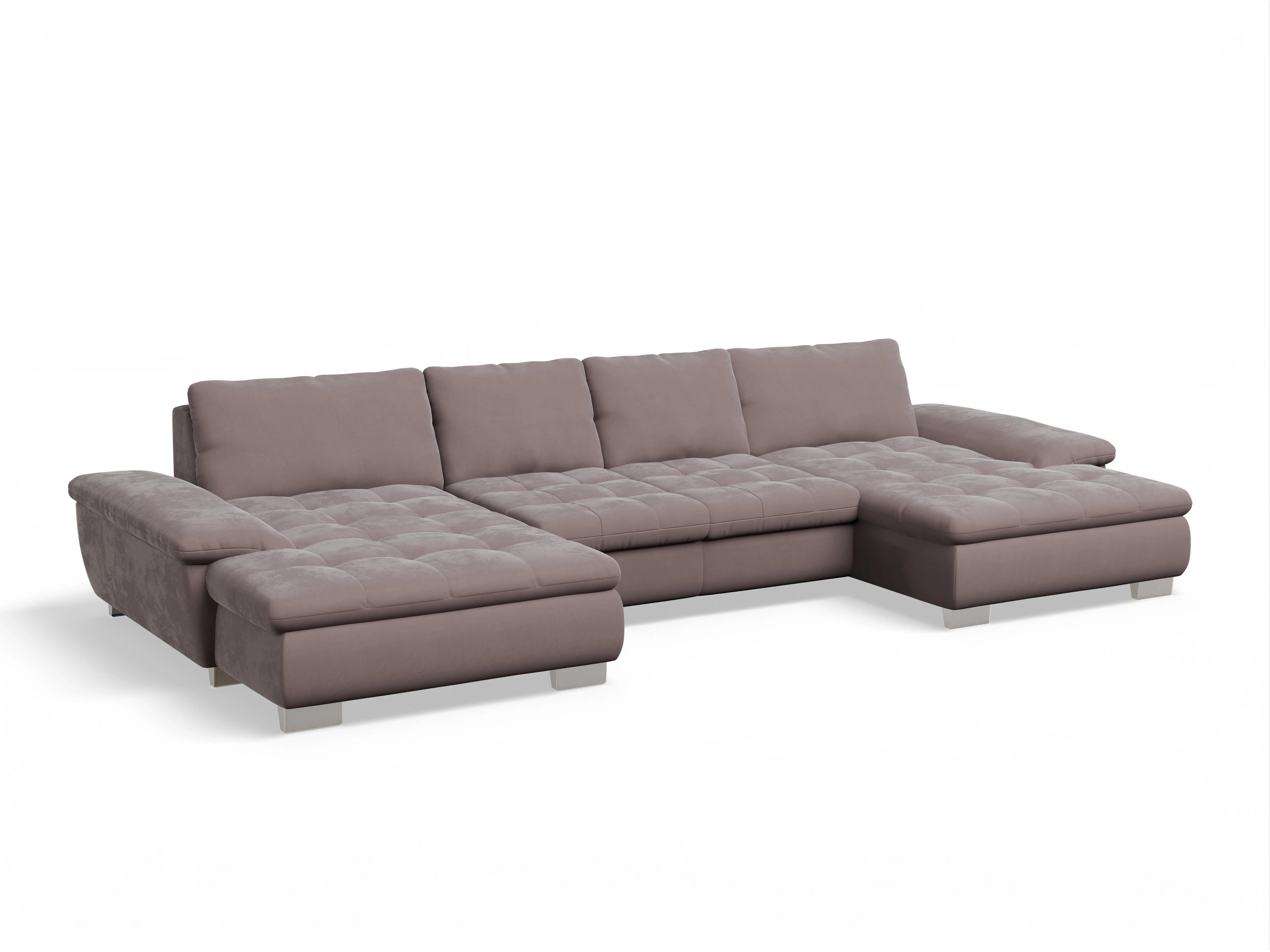 Ansicht des Produktes SC Smart 1007 Wohnlandschaft offen beidseitig in Stoff Lila