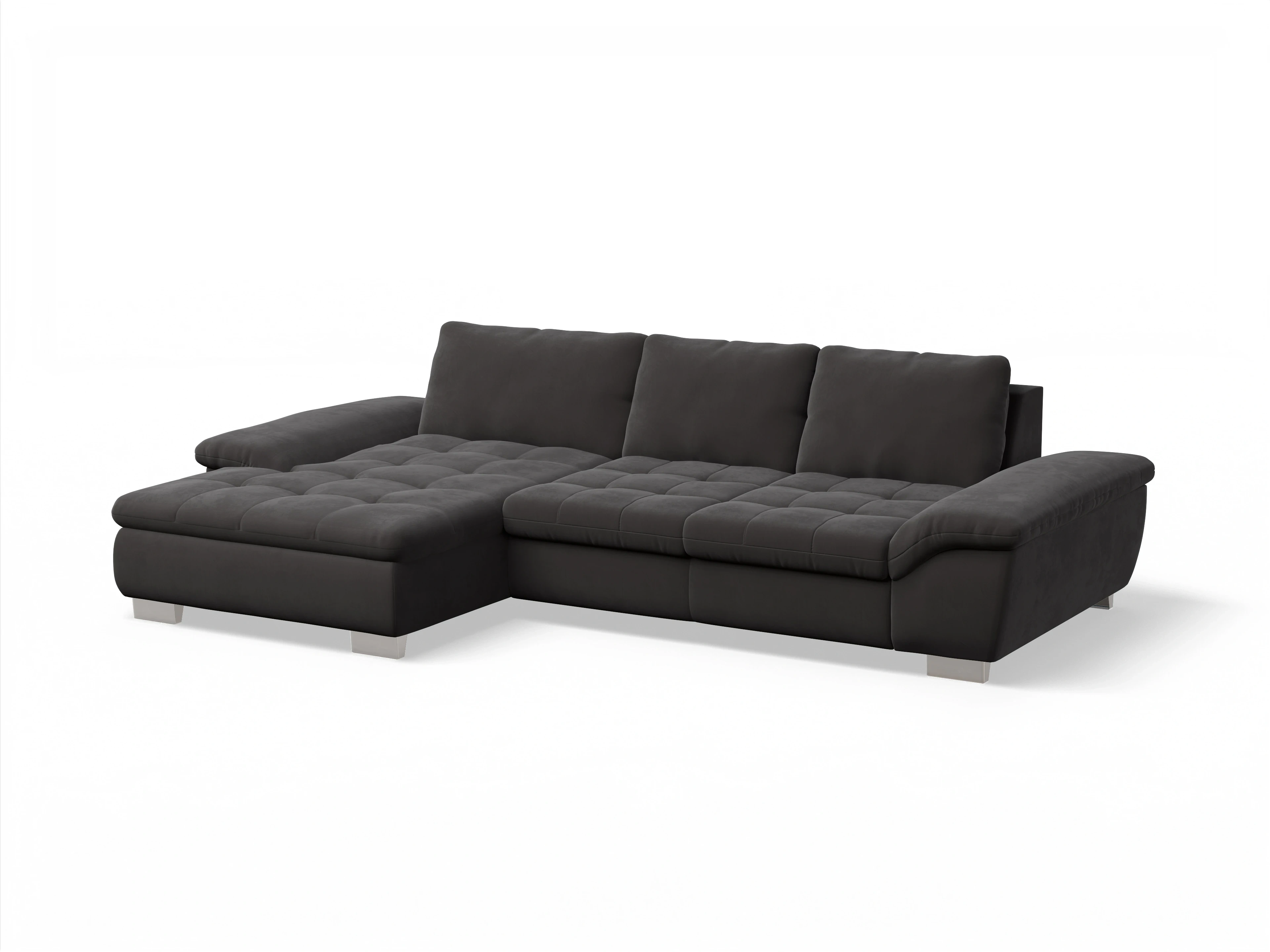 Ansicht des Produktes SC Smart 1007 Ecksofa links Abschluss offen in Stoff Grau