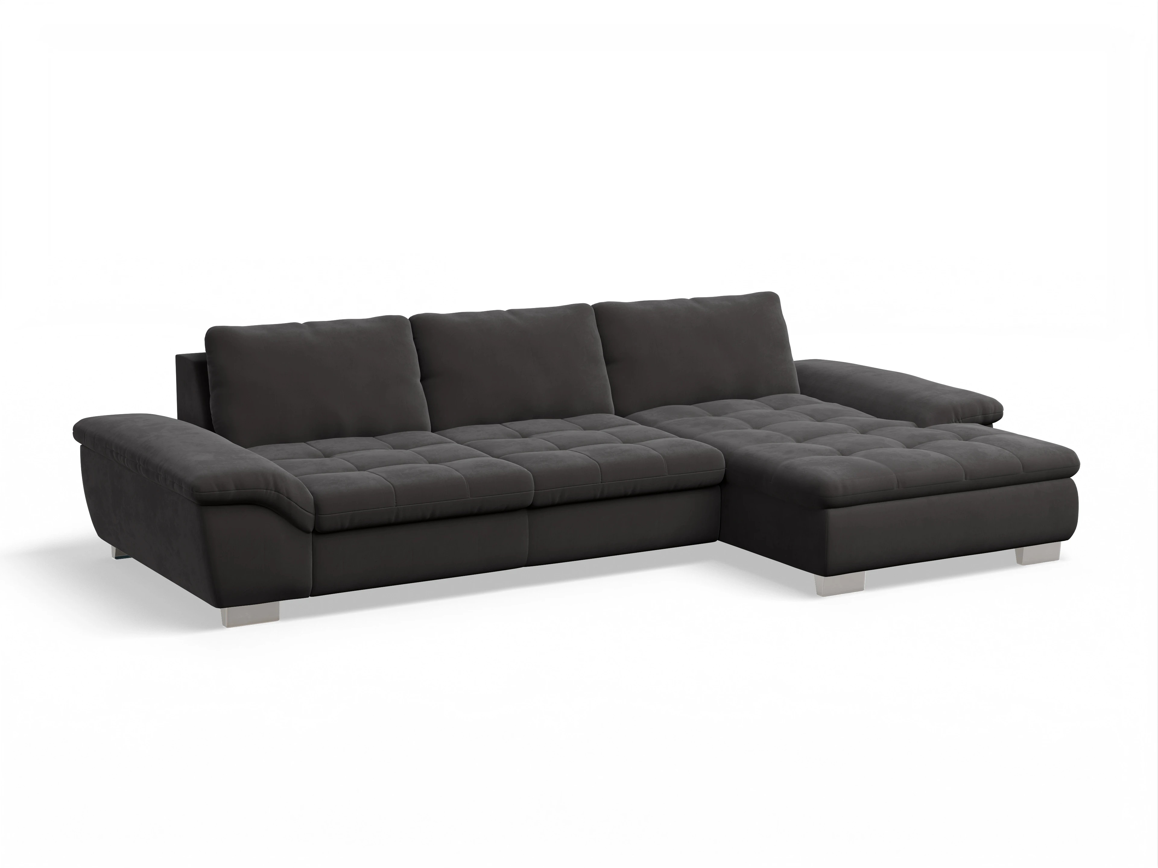 Ansicht des Produktes SC Smart 1007 Ecksofa rechts Abschluss offen in Stoff Grau