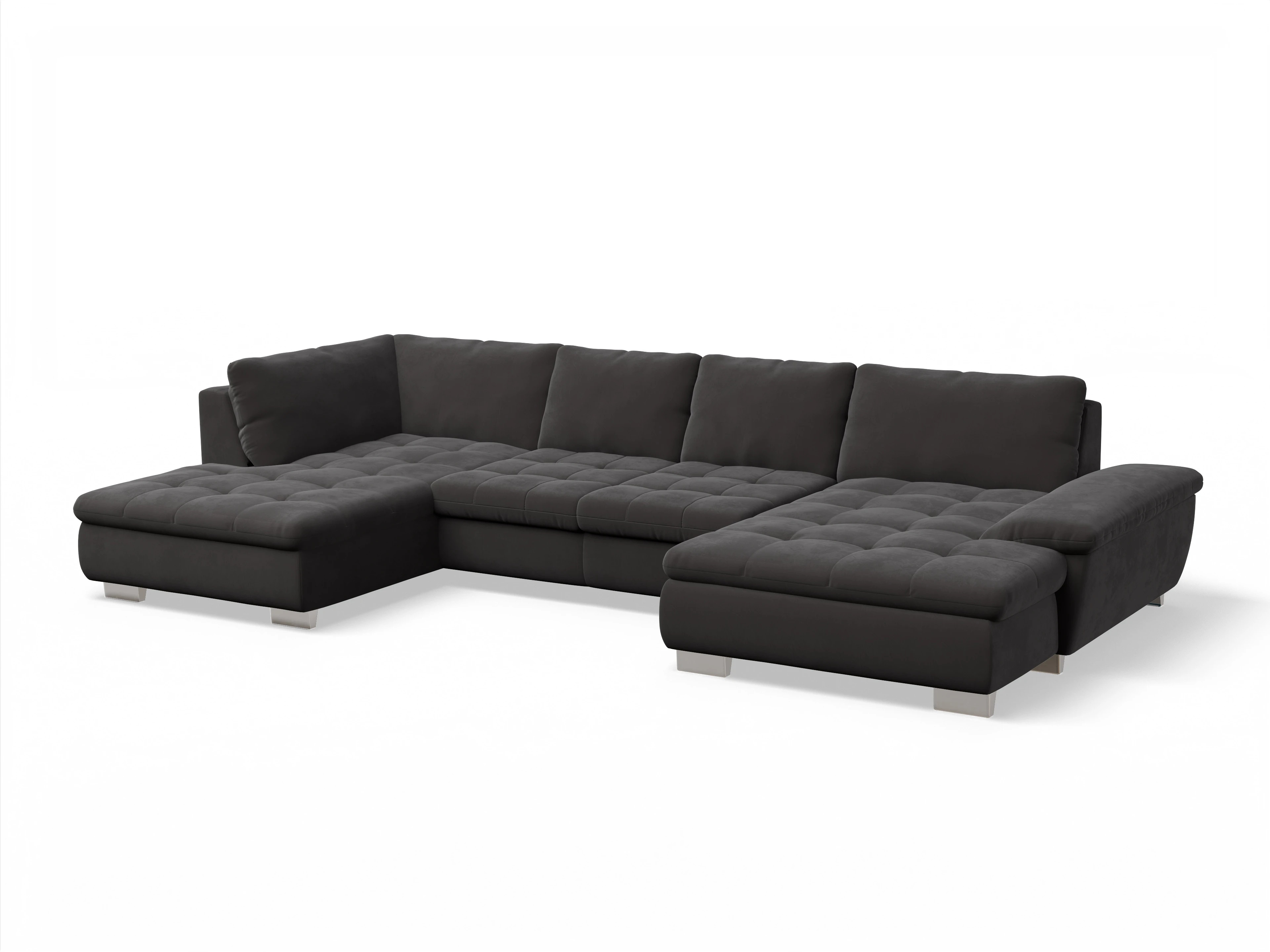 Ansicht des Produktes SC Smart 1007 Wohnlandschaft offen beidseitig in Stoff Grau