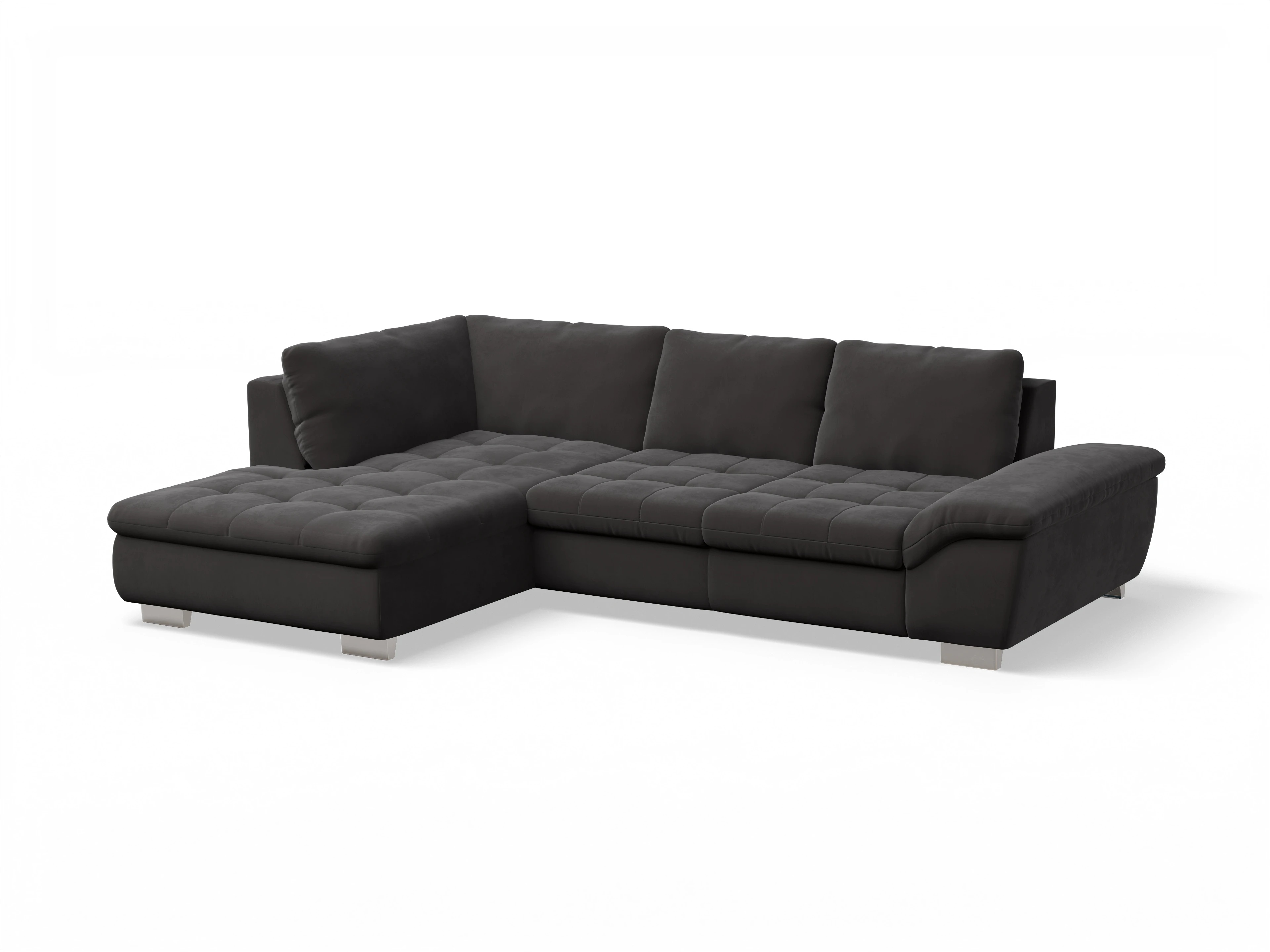 Ansicht des Produktes SC Smart 1007 Ecksofa links Abschluss offen in Stoff Grau