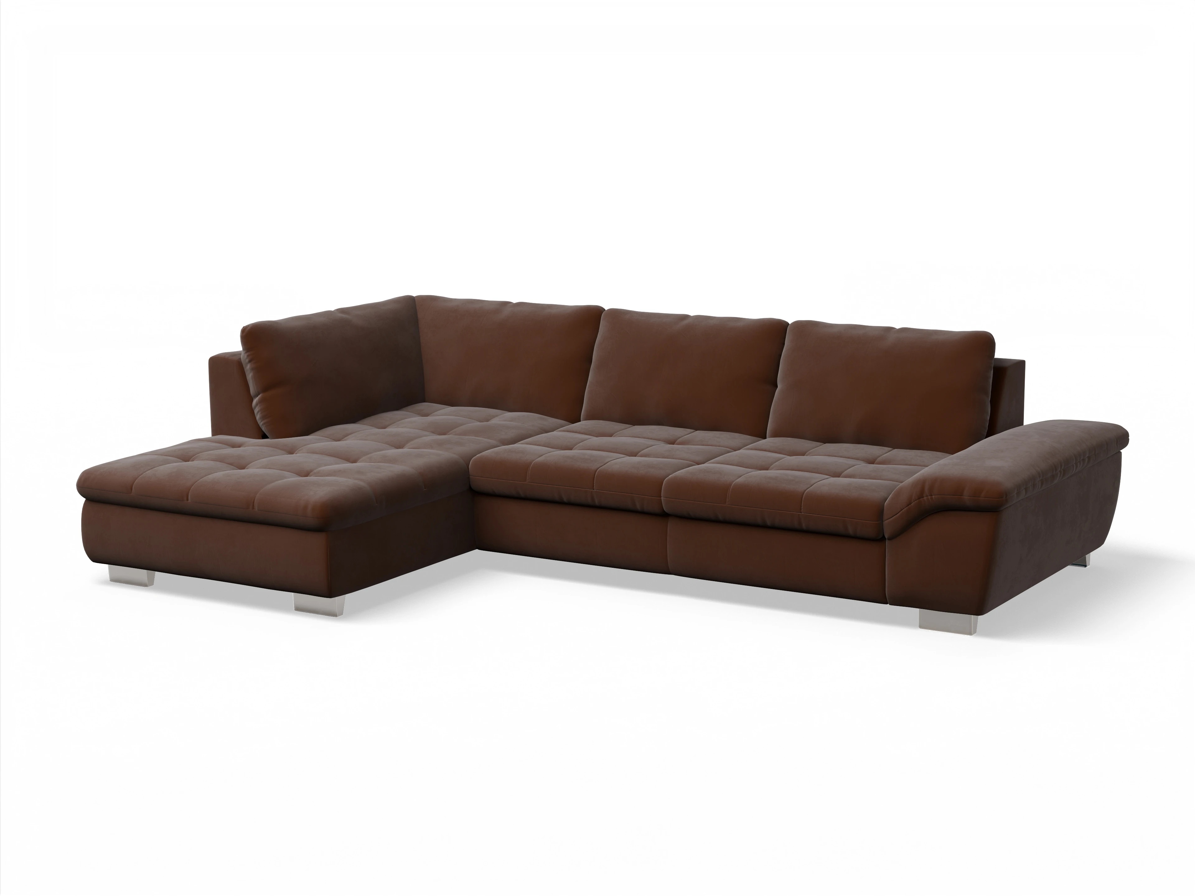 Ansicht des Produktes SC Smart 1007 Ecksofa links Abschluss offen in Stoff Braun