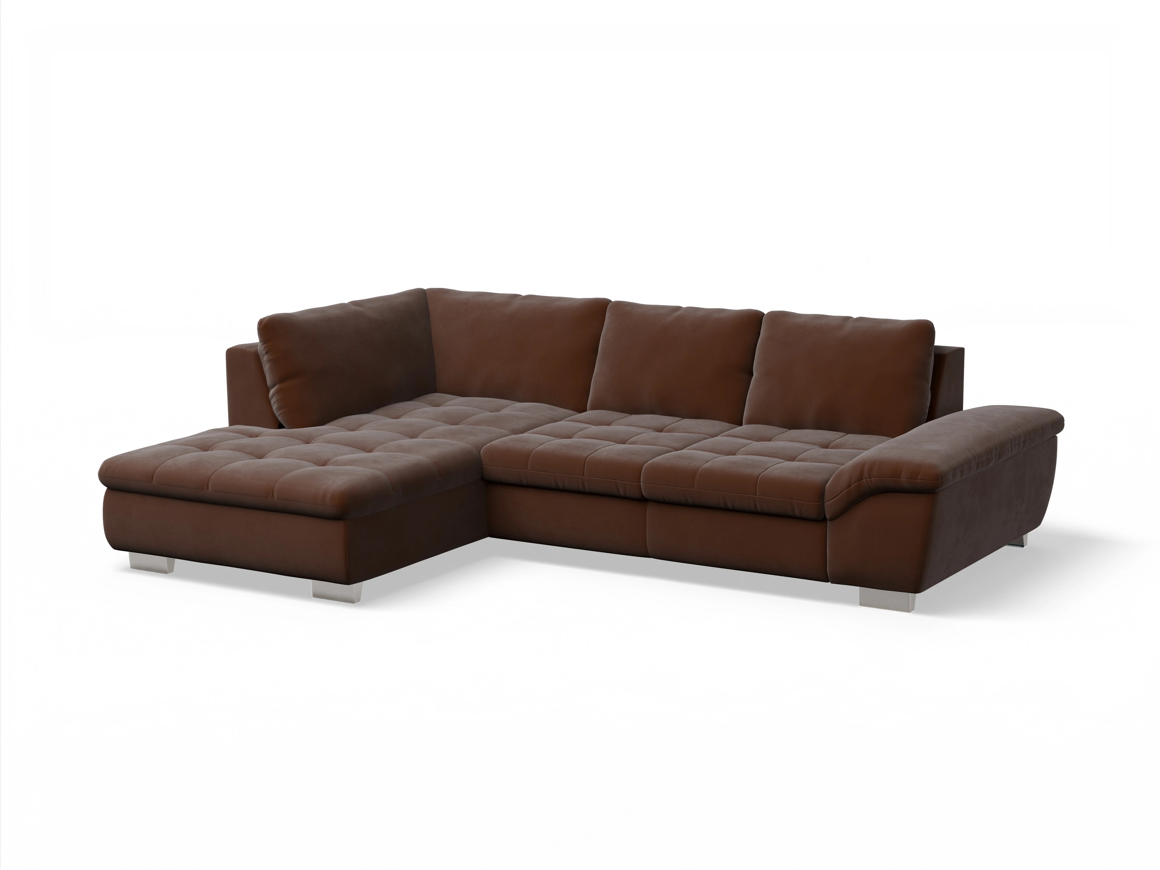 Ansicht des Produktes SC Smart 1007 Ecksofa links Abschluss offen in Stoff Braun
