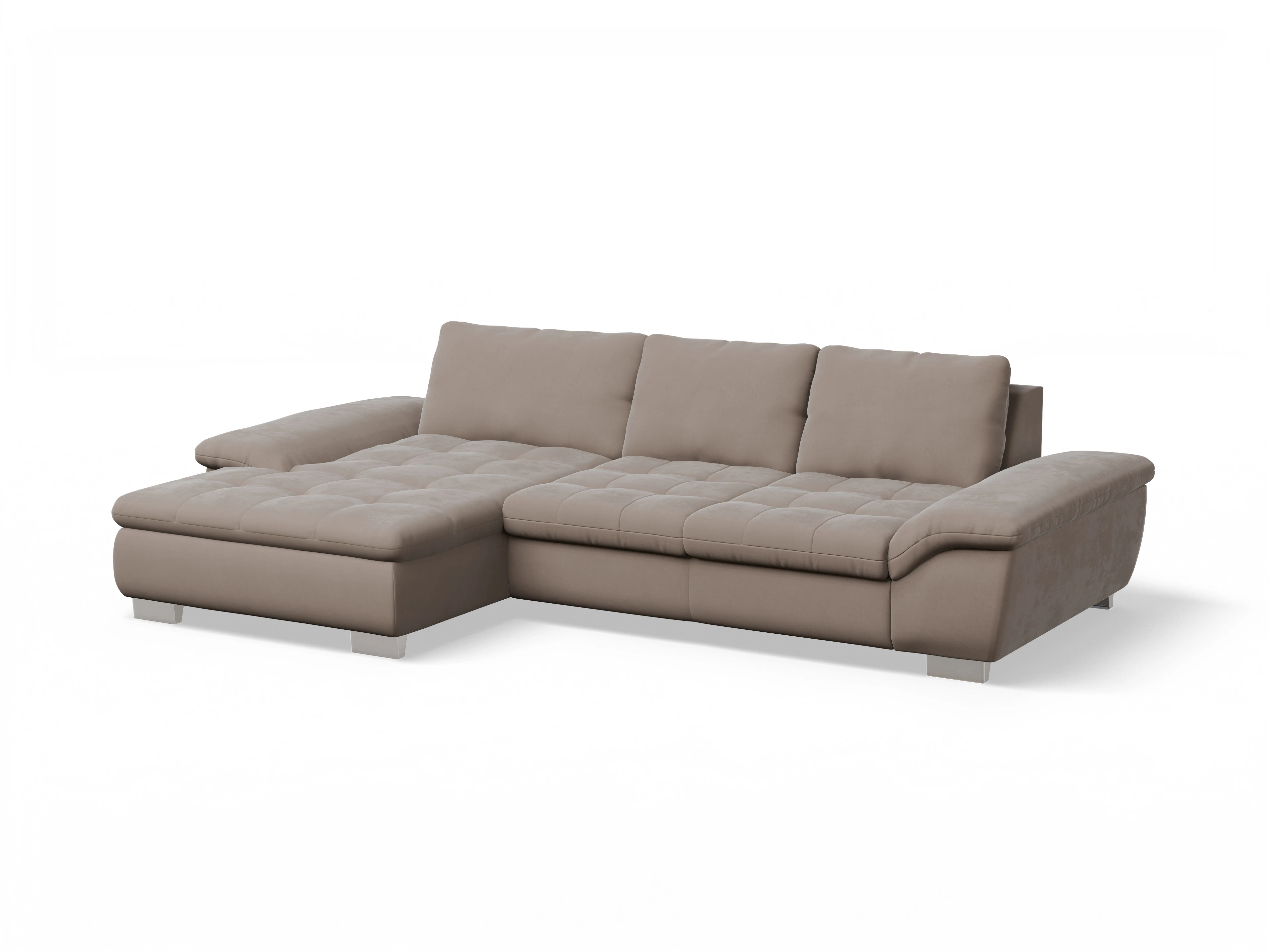 Ansicht des Produktes SC Smart 1007 Ecksofa links Abschluss offen in Stoff Braun