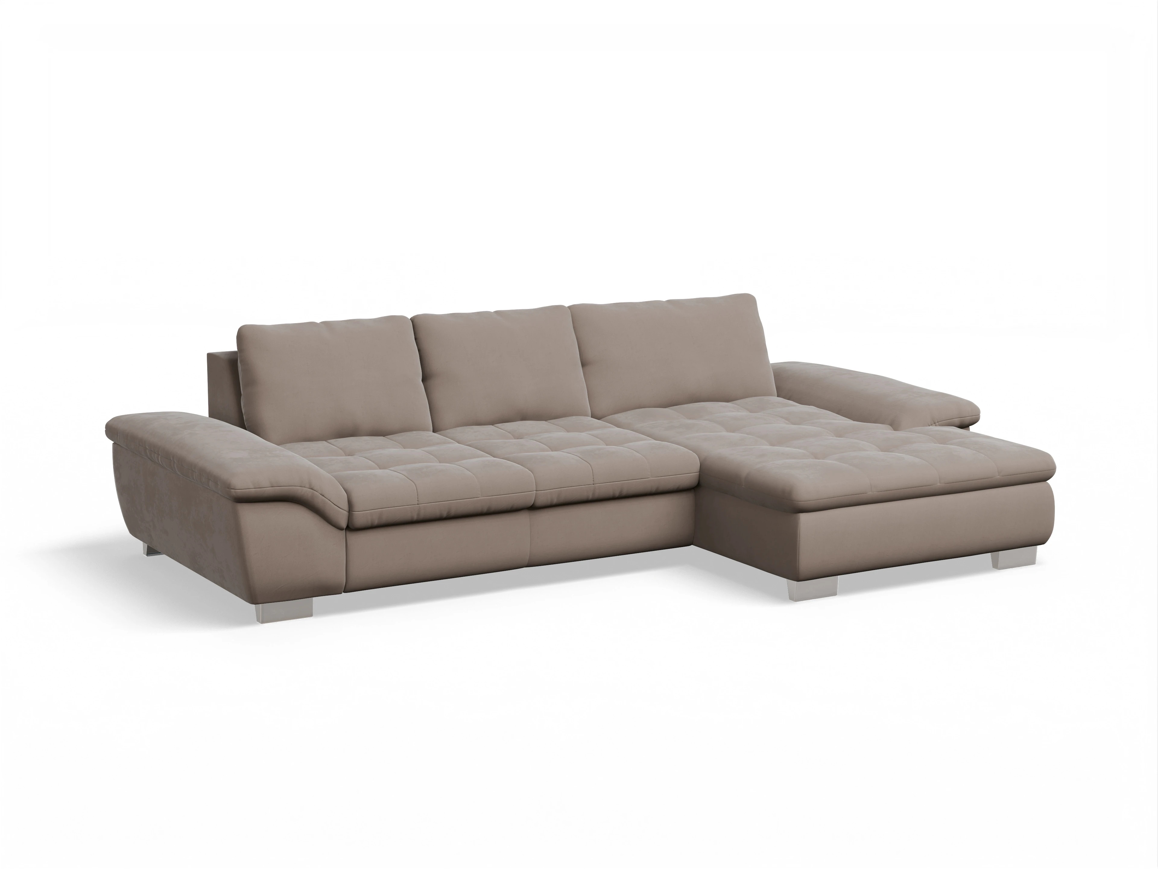 Ansicht des Produktes SC Smart 1007 Ecksofa rechts Abschluss offen in Stoff Braun