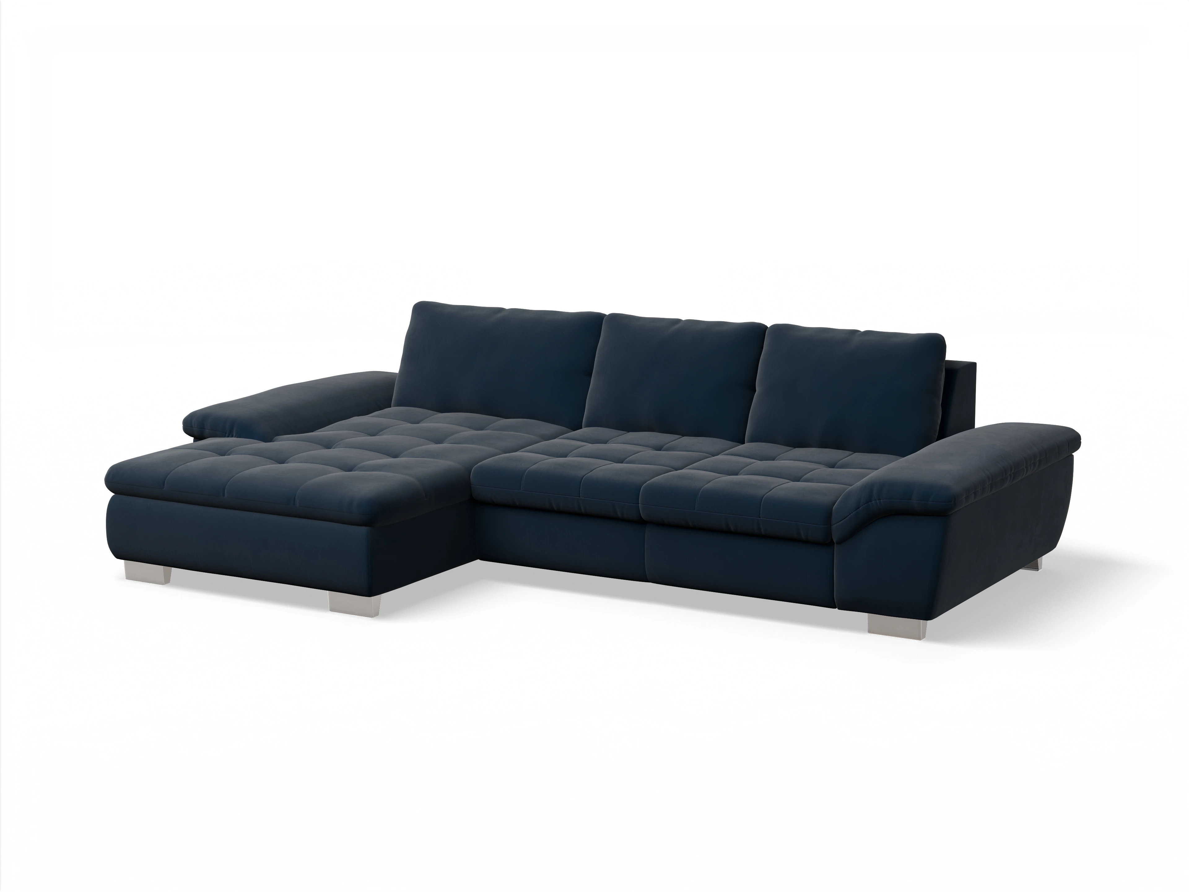Sitz Concept smart 1007 Canape Medium L Ansicht des Produktes SC Smart 1007 Ecksofa links Abschluss offen in Stoff Blau