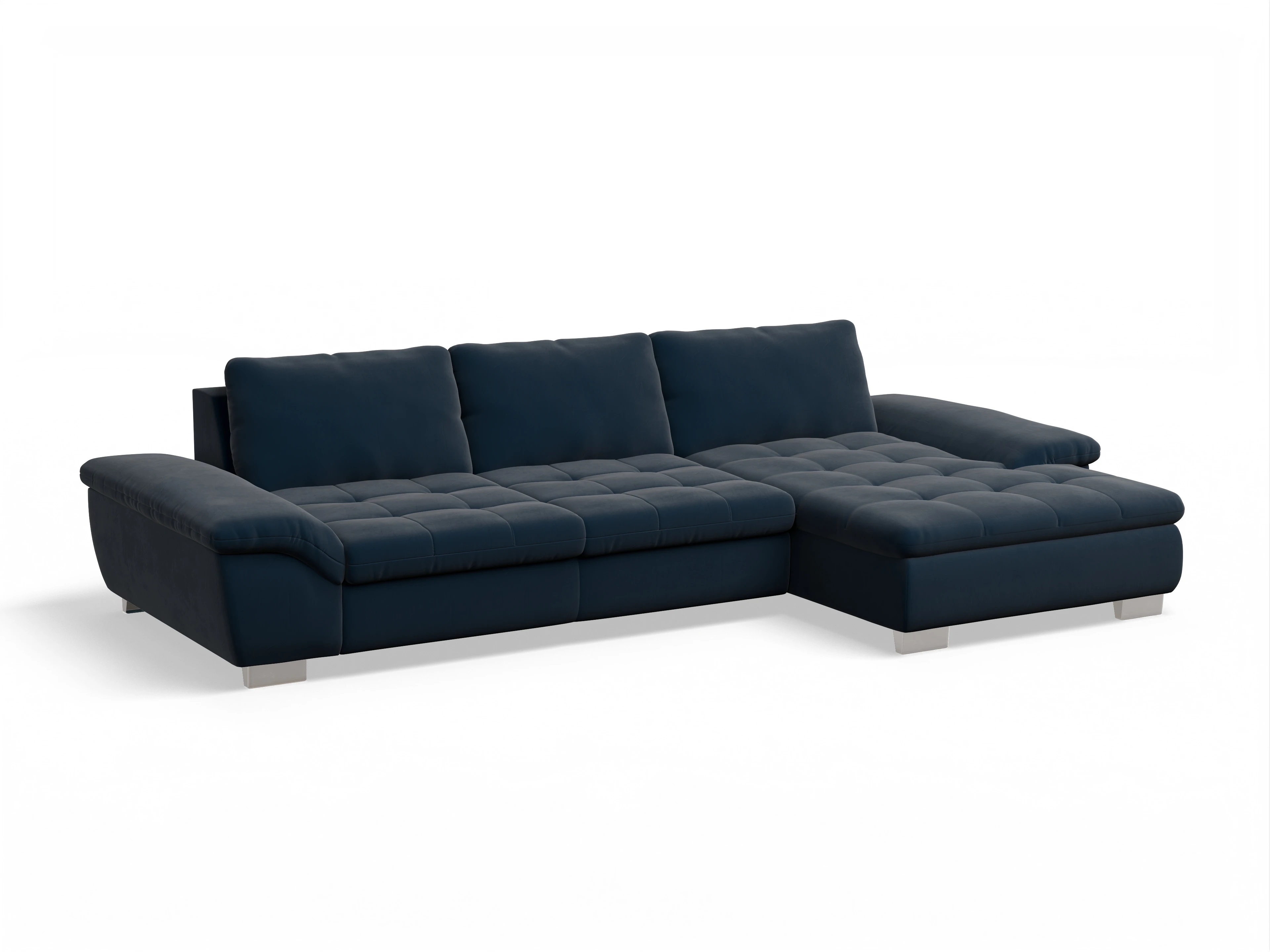 Ansicht des Produktes SC Smart 1007 Ecksofa rechts Abschluss offen in Stoff Blau