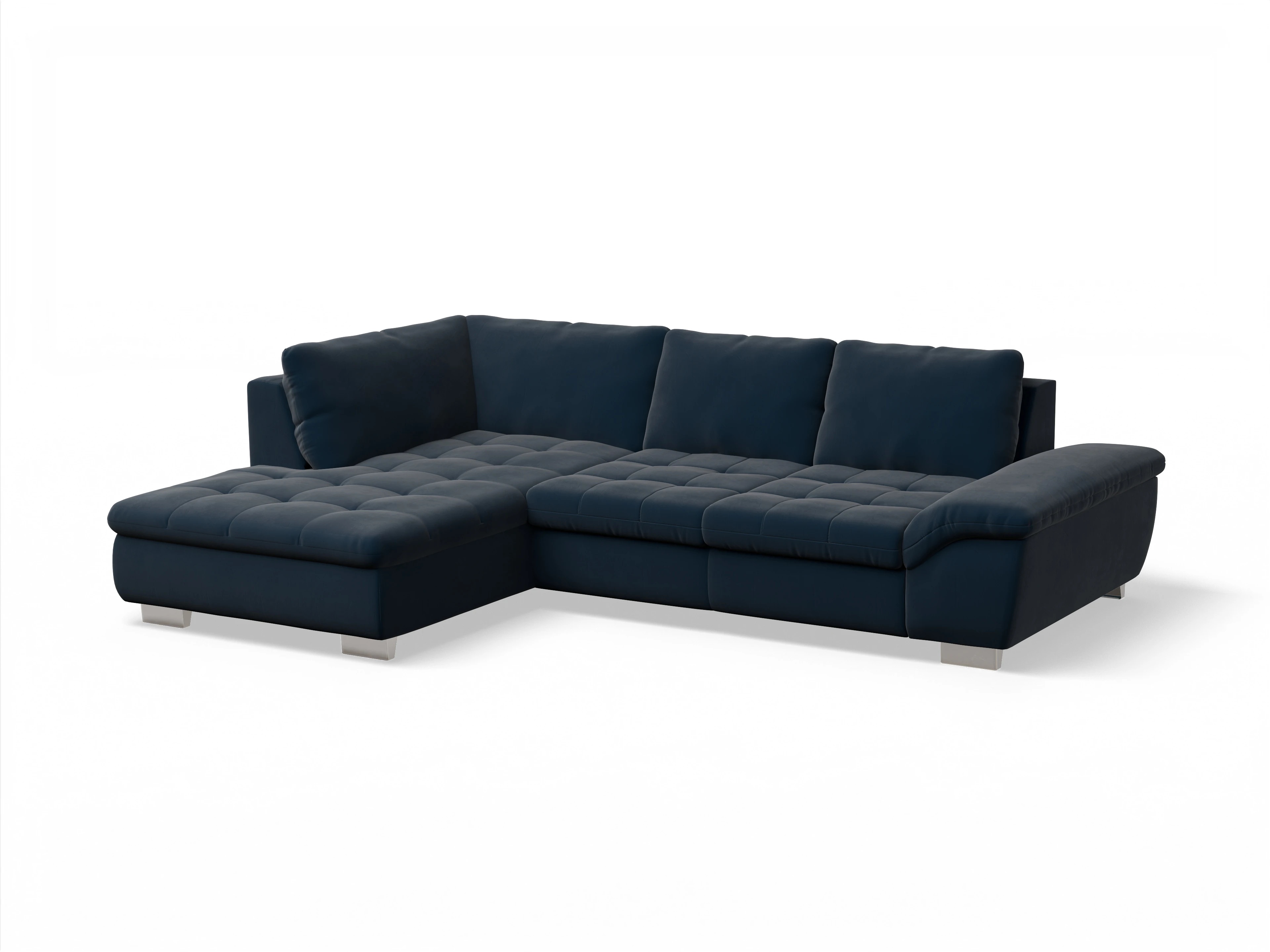 Ansicht des Produktes SC Smart 1007 Ecksofa links Abschluss offen in Stoff Blau