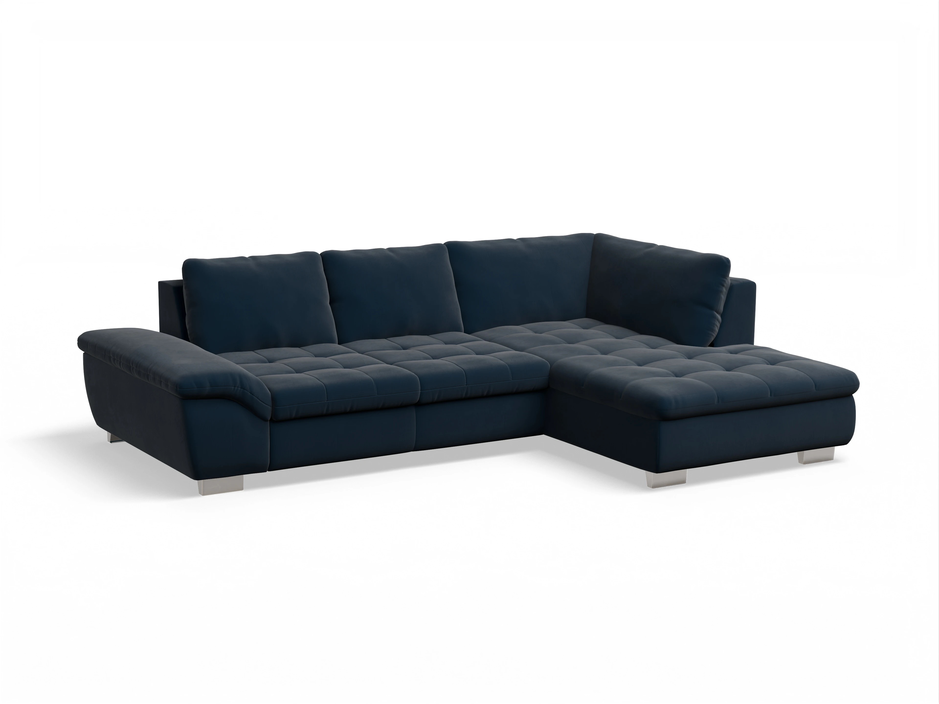 Ansicht des Produktes SC Smart 1007 Ecksofa rechts Abschluss offen in Stoff Blau