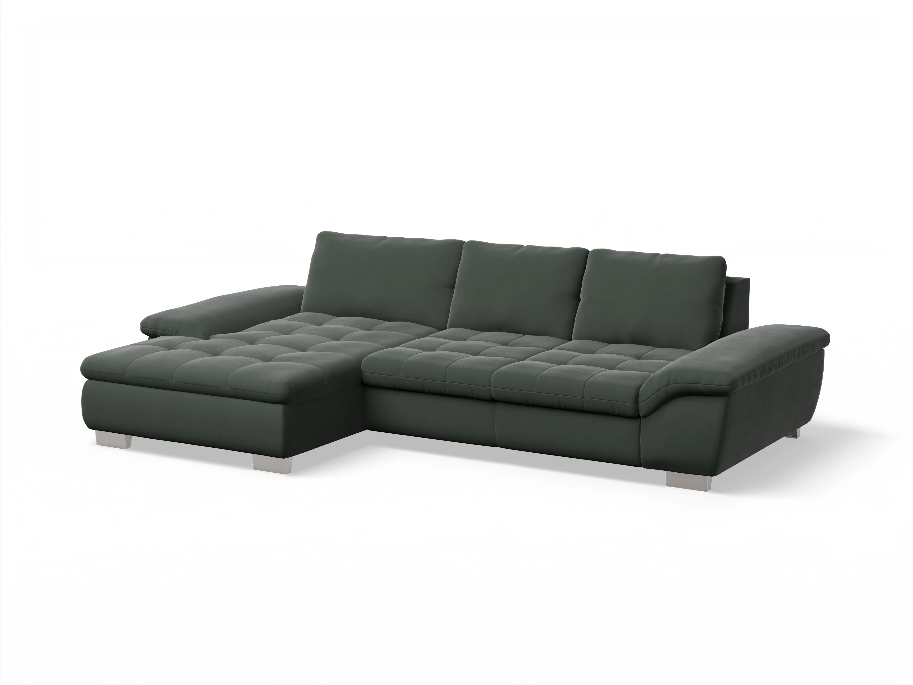 Ansicht des Produktes SC Smart 1007 Ecksofa links Abschluss offen in Stoff Grün