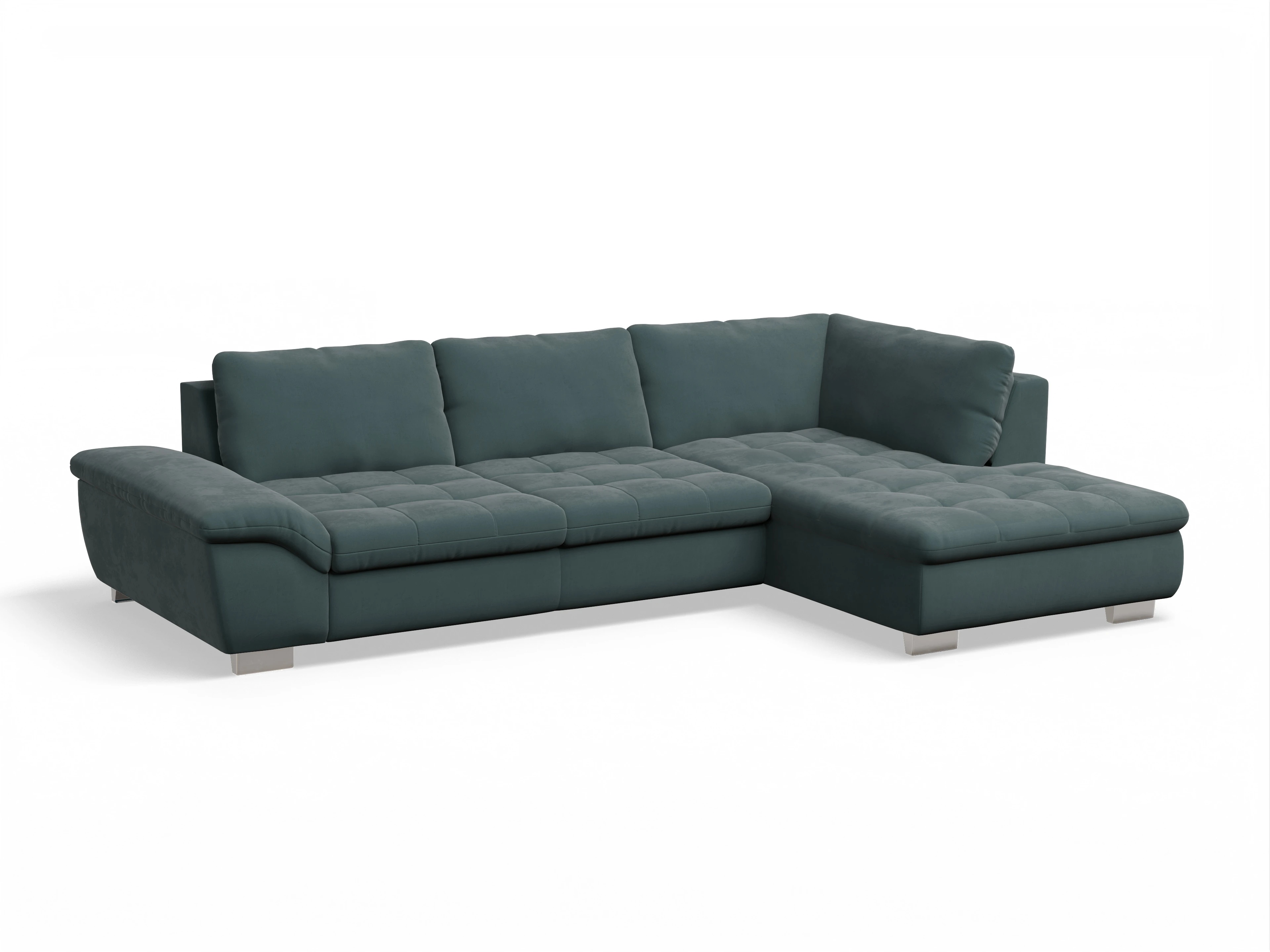 Ansicht des Produktes SC Smart 1007 Ecksofa rechts Abschluss offen in Stoff Grün