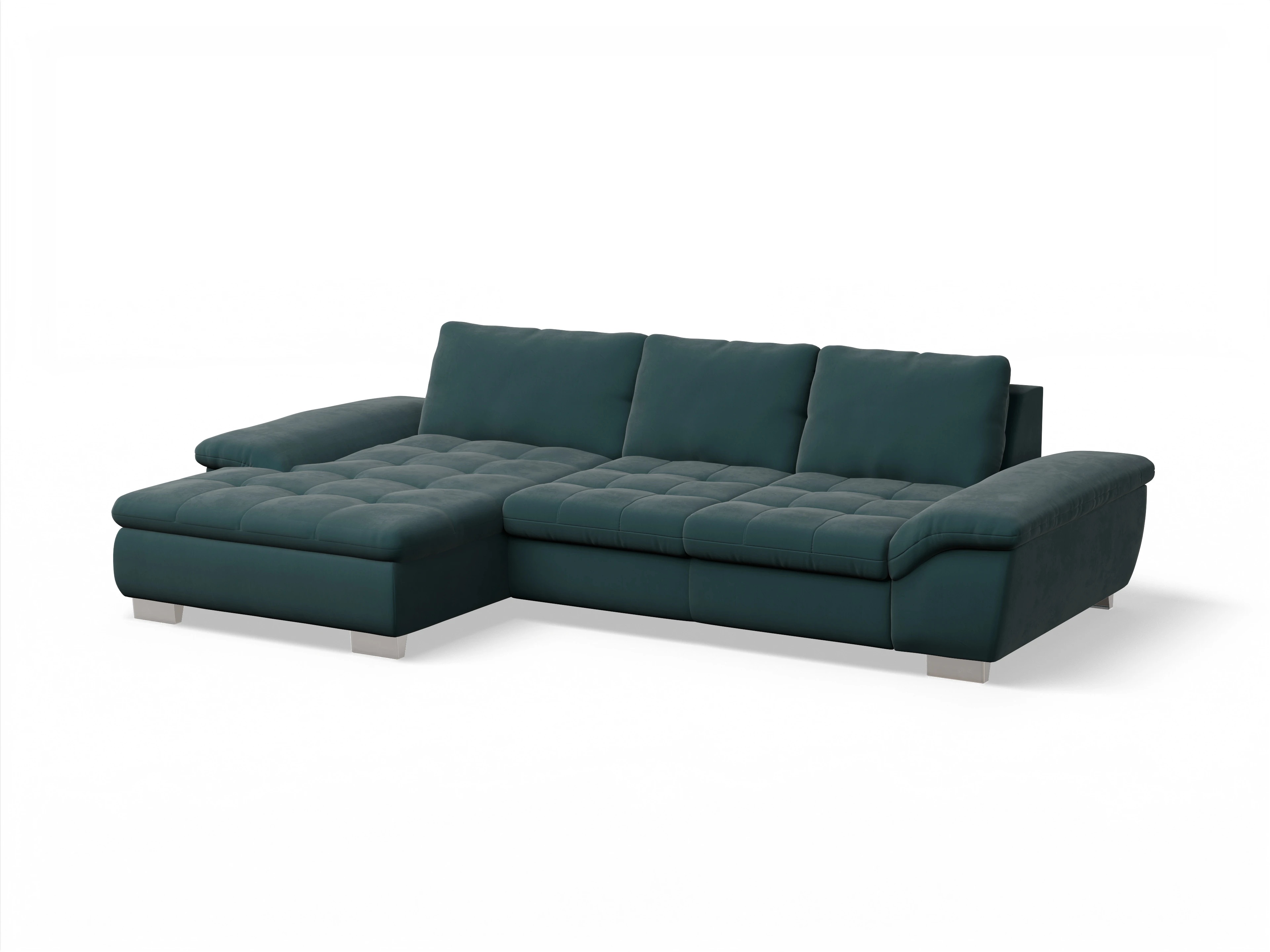 Ansicht des Produktes SC Smart 1007 Ecksofa links Abschluss offen in Stoff Blau