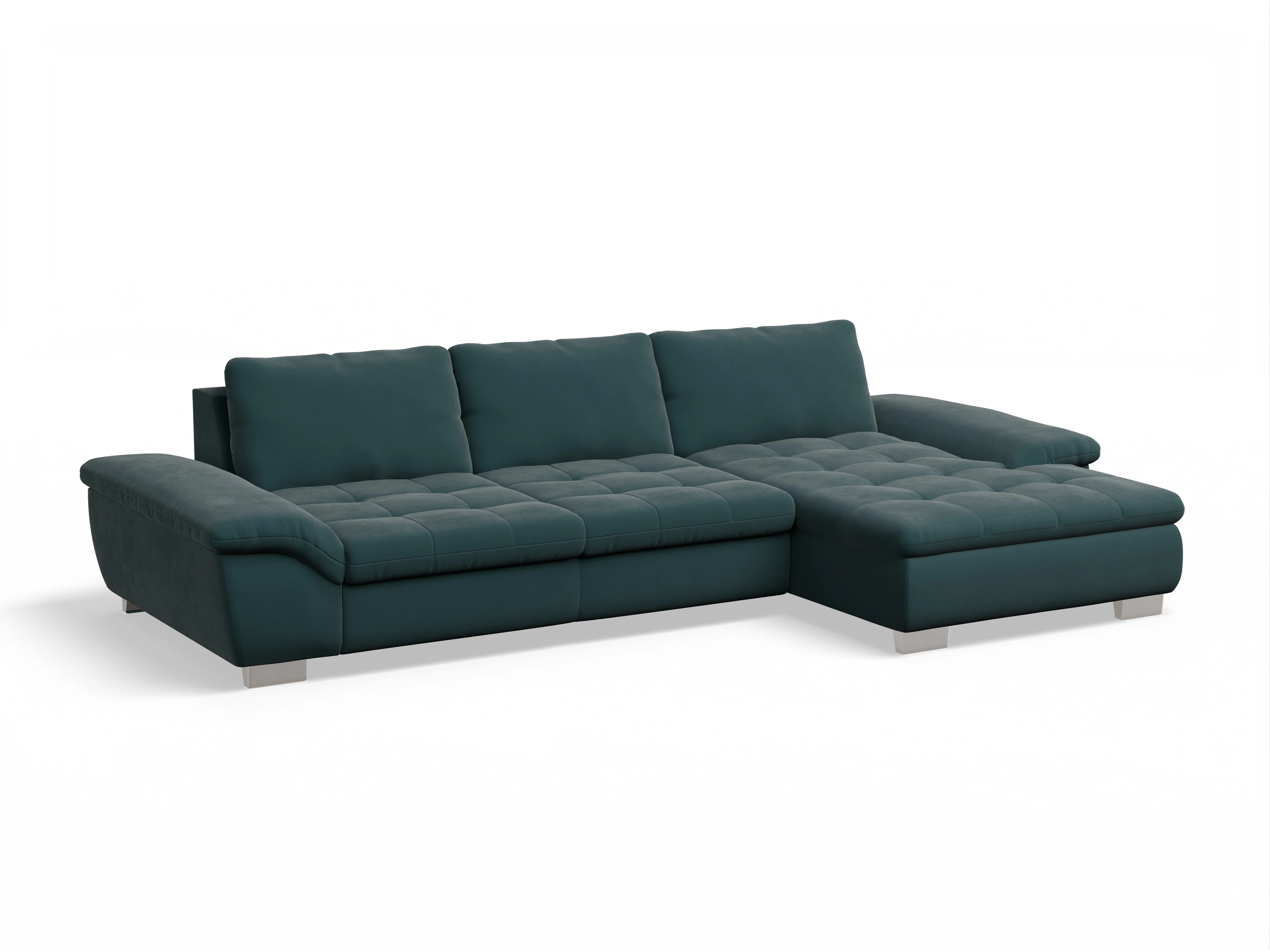 Ansicht des Produktes SC Smart 1007 Ecksofa rechts Abschluss offen in Stoff Blau
