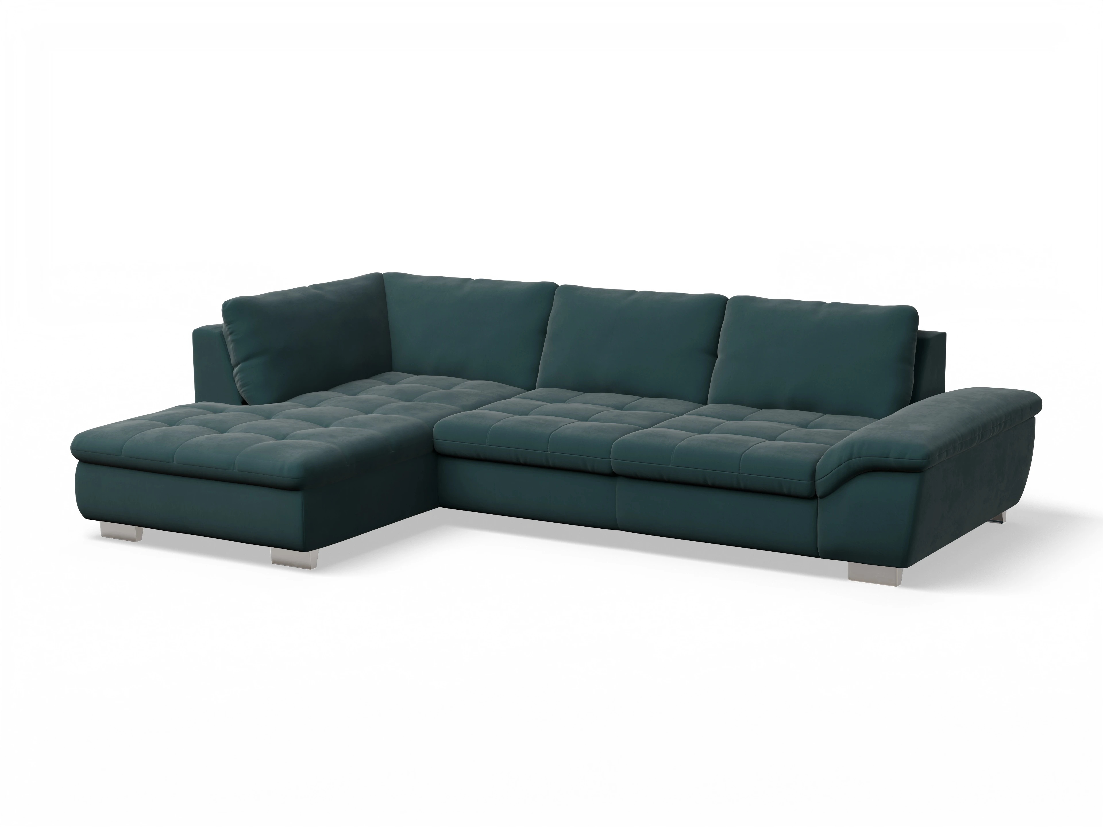 Ansicht des Produktes SC Smart 1007 Ecksofa links Abschluss offen in Stoff Blau