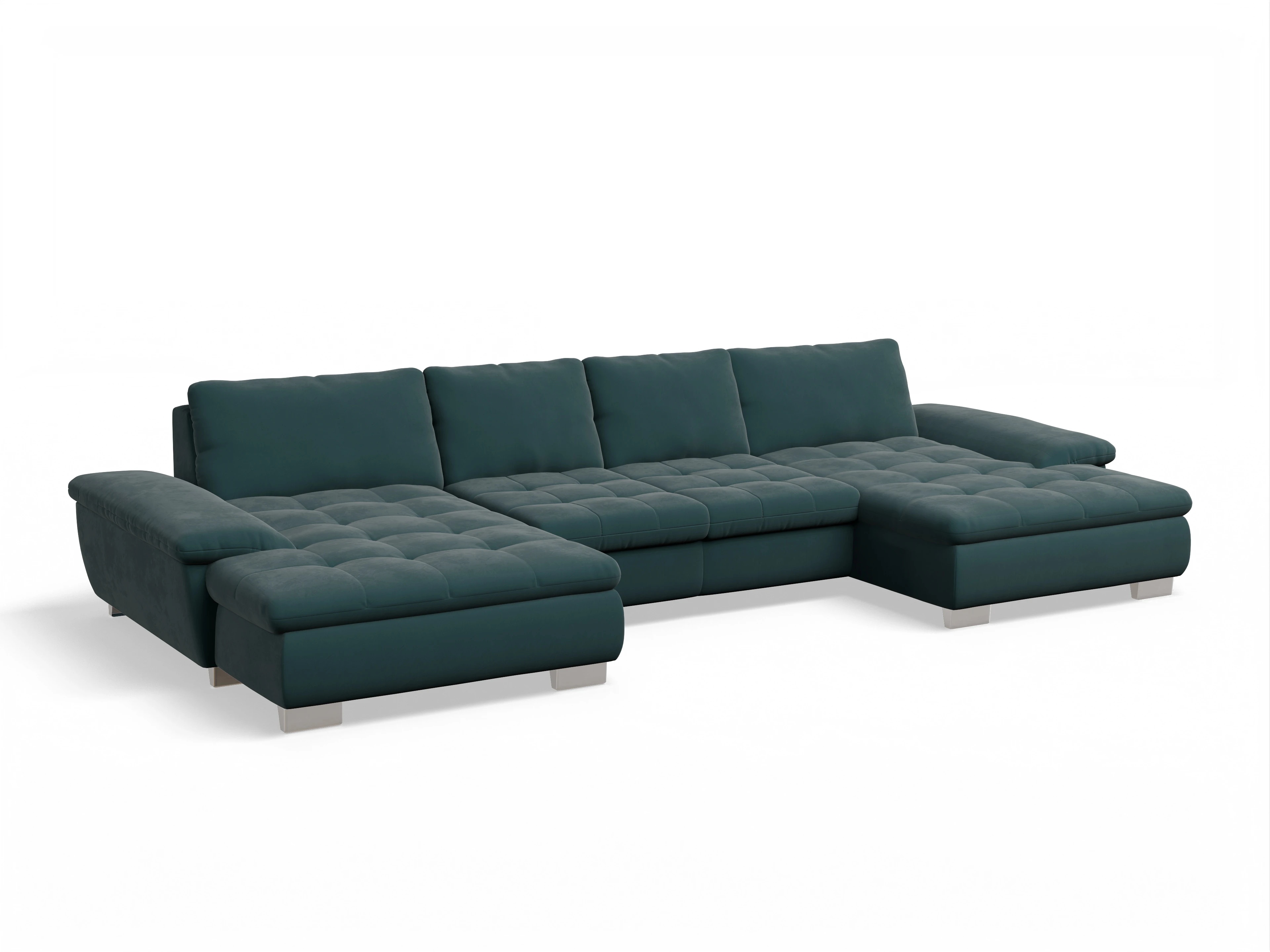 Ansicht des Produktes SC Smart 1007 Wohnlandschaft offen beidseitig in Stoff Blau