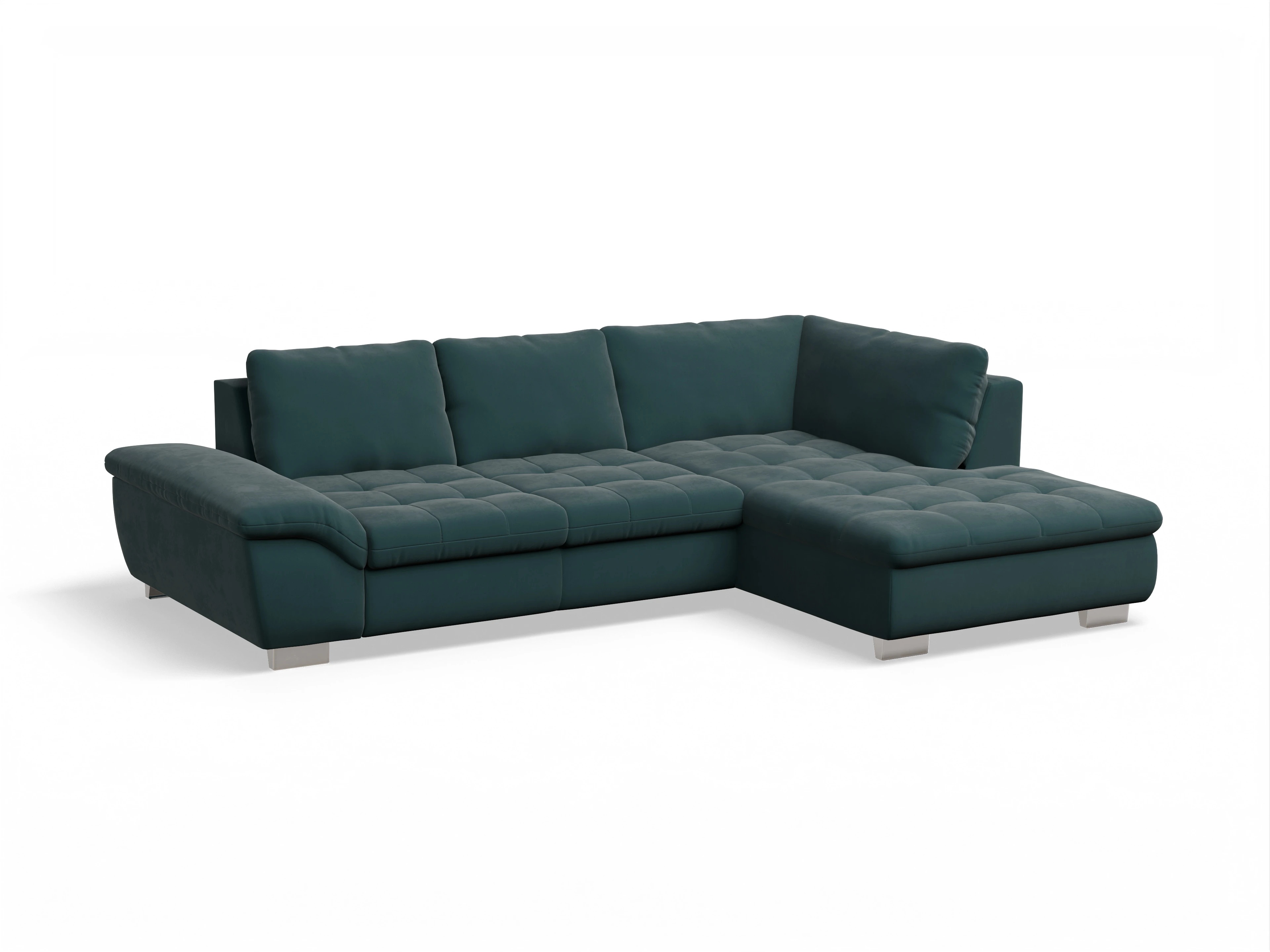 Ansicht des Produktes SC Smart 1007 Ecksofa rechts Abschluss offen in Stoff Blau