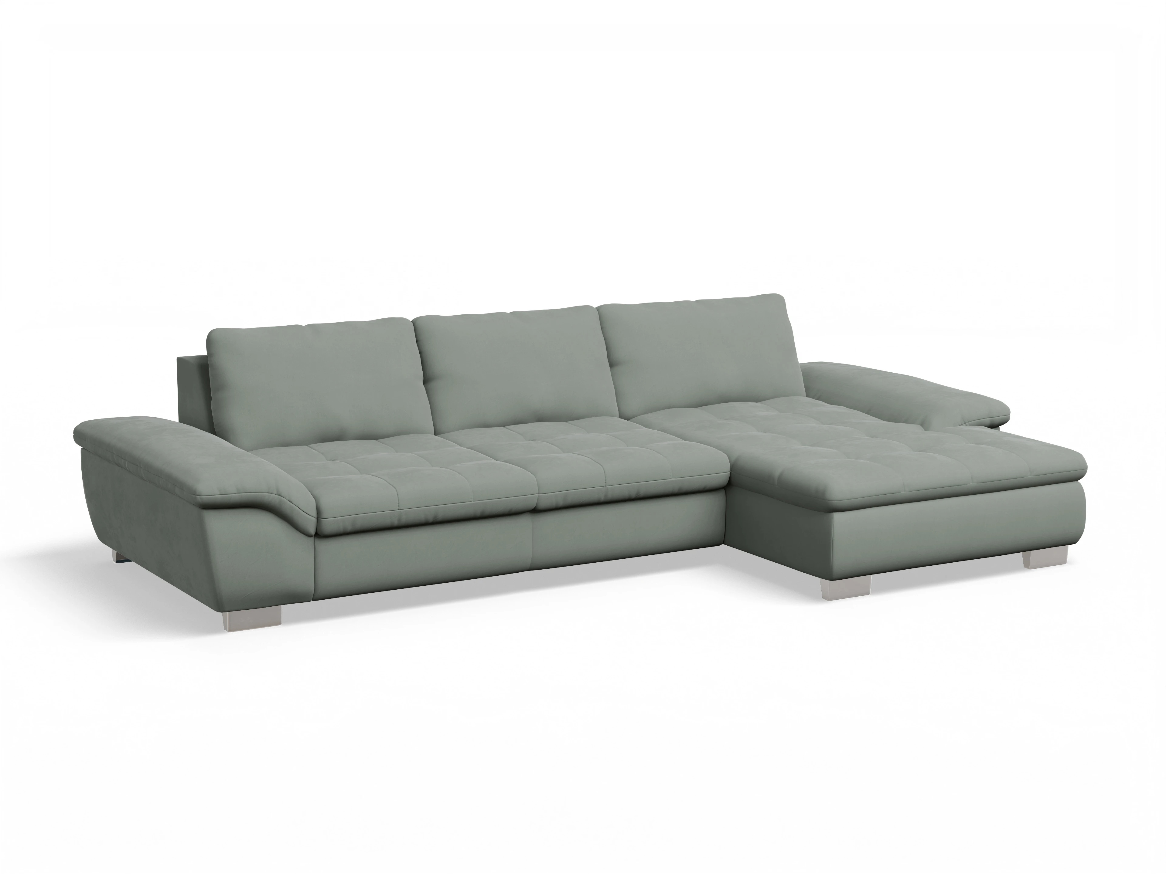 Ansicht des Produktes SC Smart 1007 Ecksofa rechts Abschluss offen in Stoff Grau