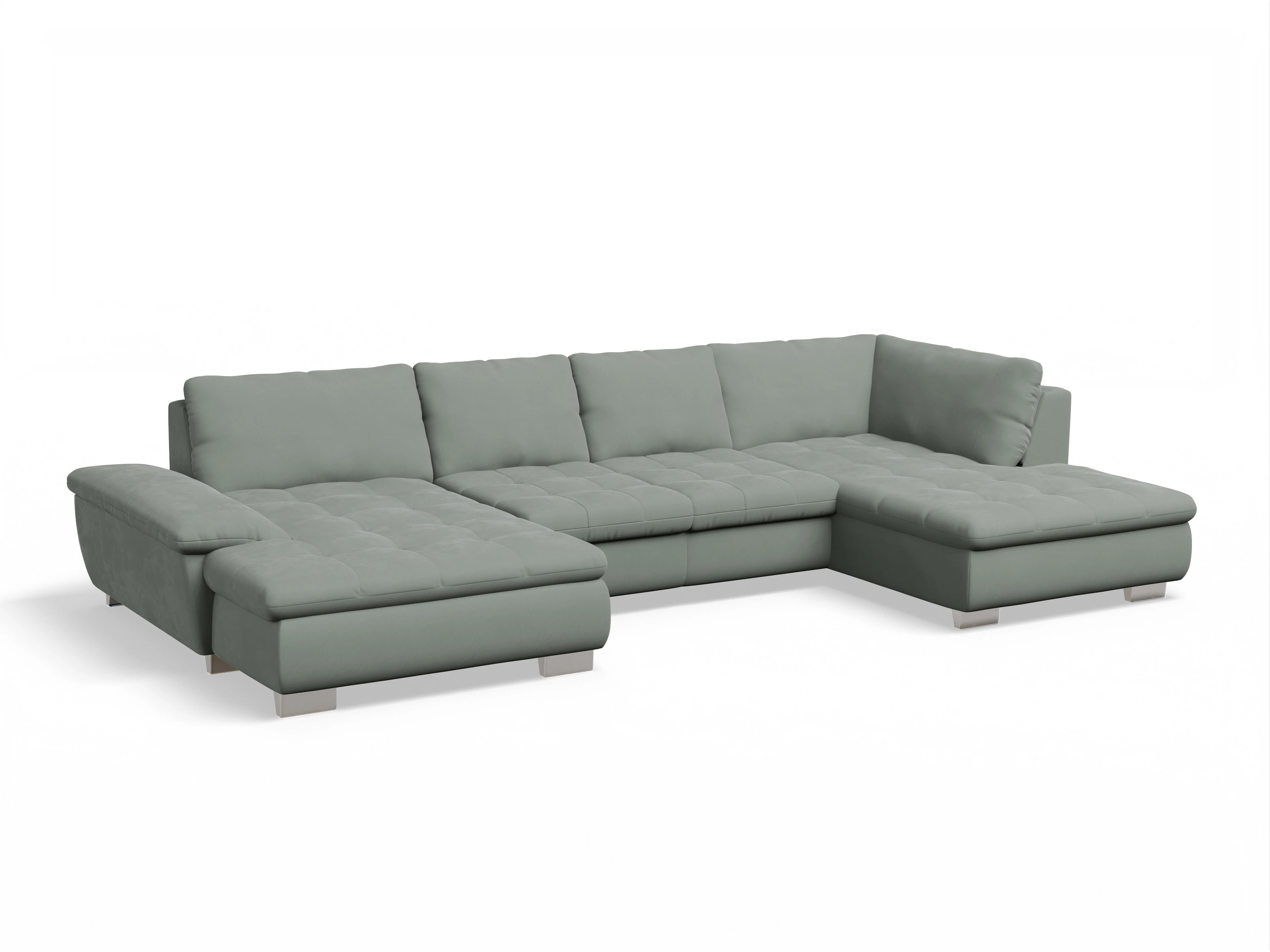 Ansicht des Produktes SC Smart 1007 Wohnlandschaft offen beidseitig in Stoff Grau