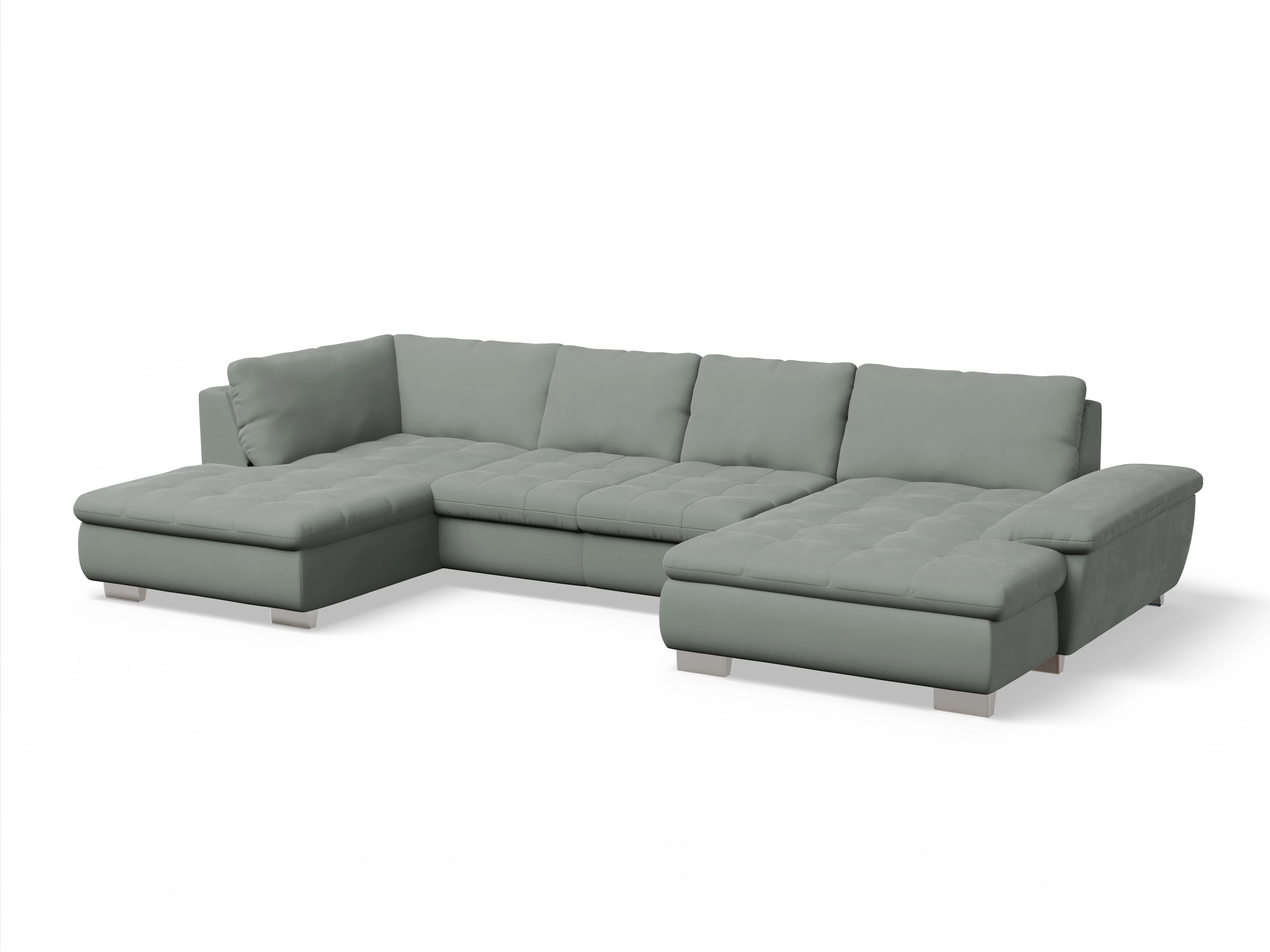 Ansicht des Produktes SC Smart 1007 Wohnlandschaft offen beidseitig in Stoff Grau