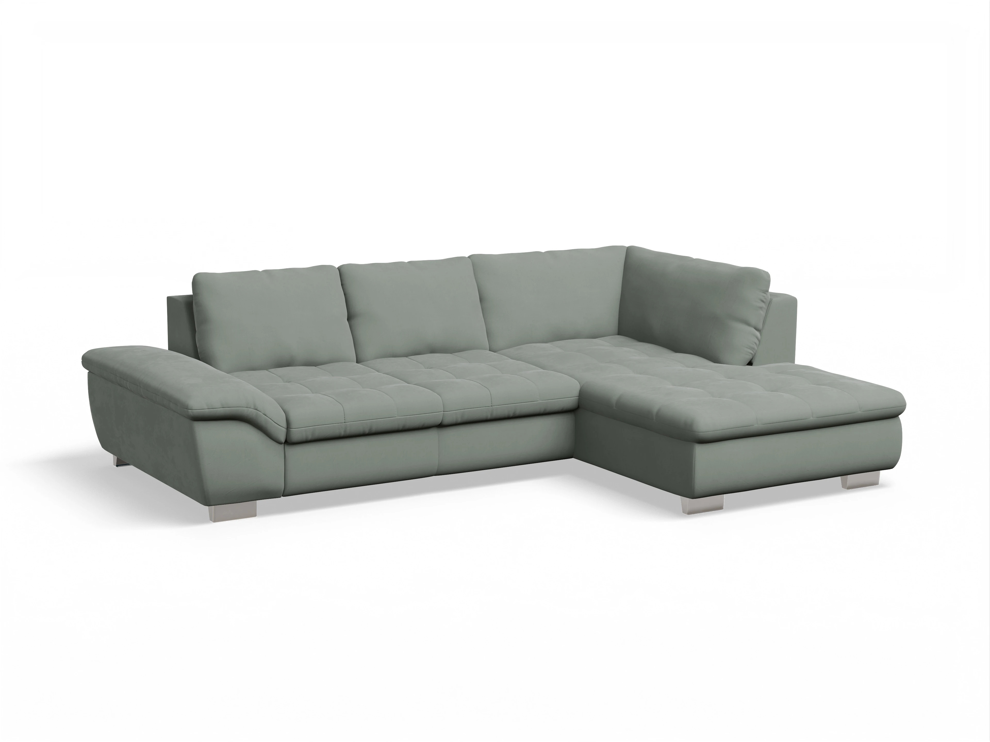 Ansicht des Produktes SC Smart 1007 Ecksofa rechts Abschluss offen in Stoff Grau