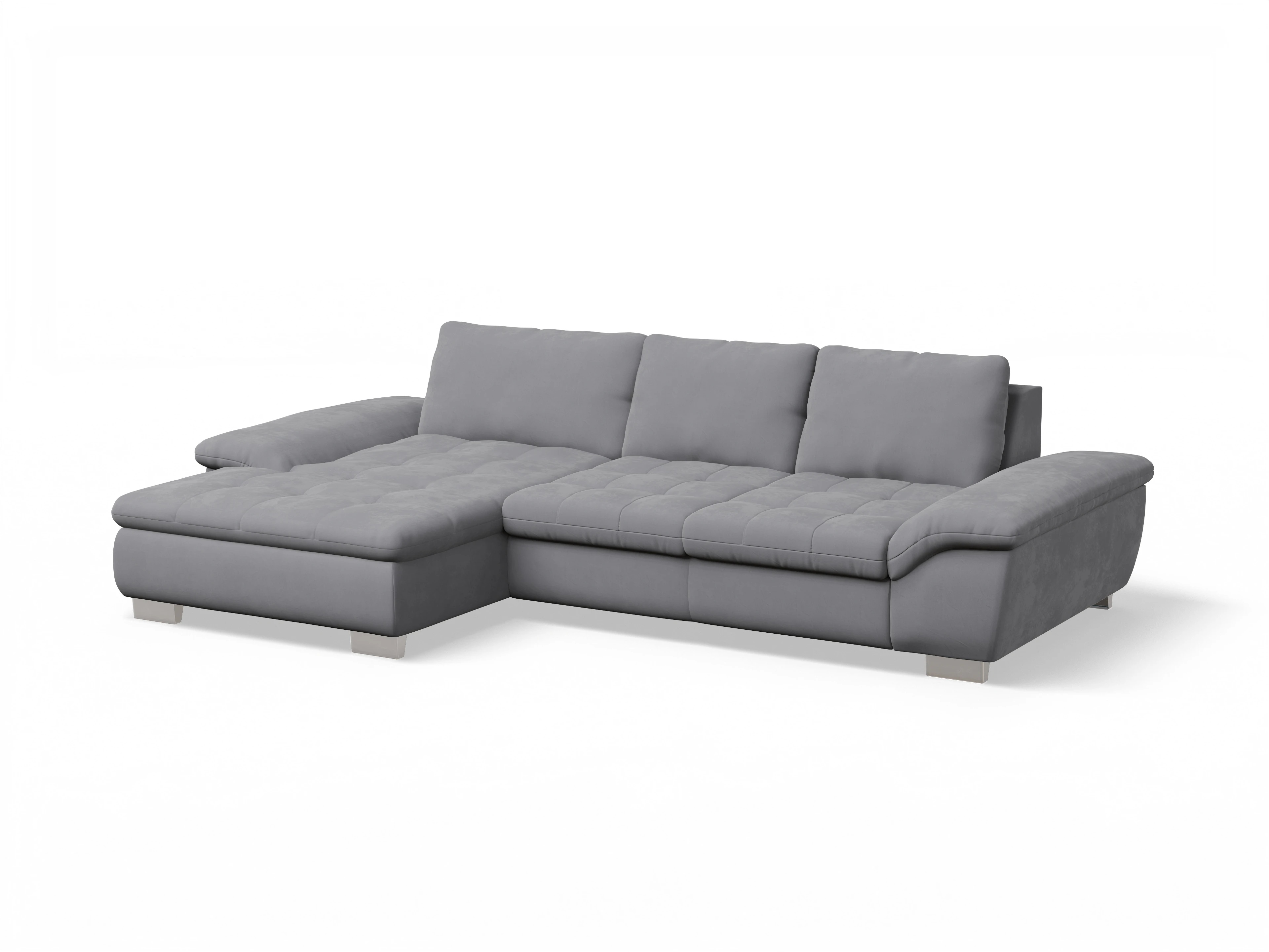 Ansicht des Produktes SC Smart 1007 Ecksofa links Abschluss offen in Stoff Grau