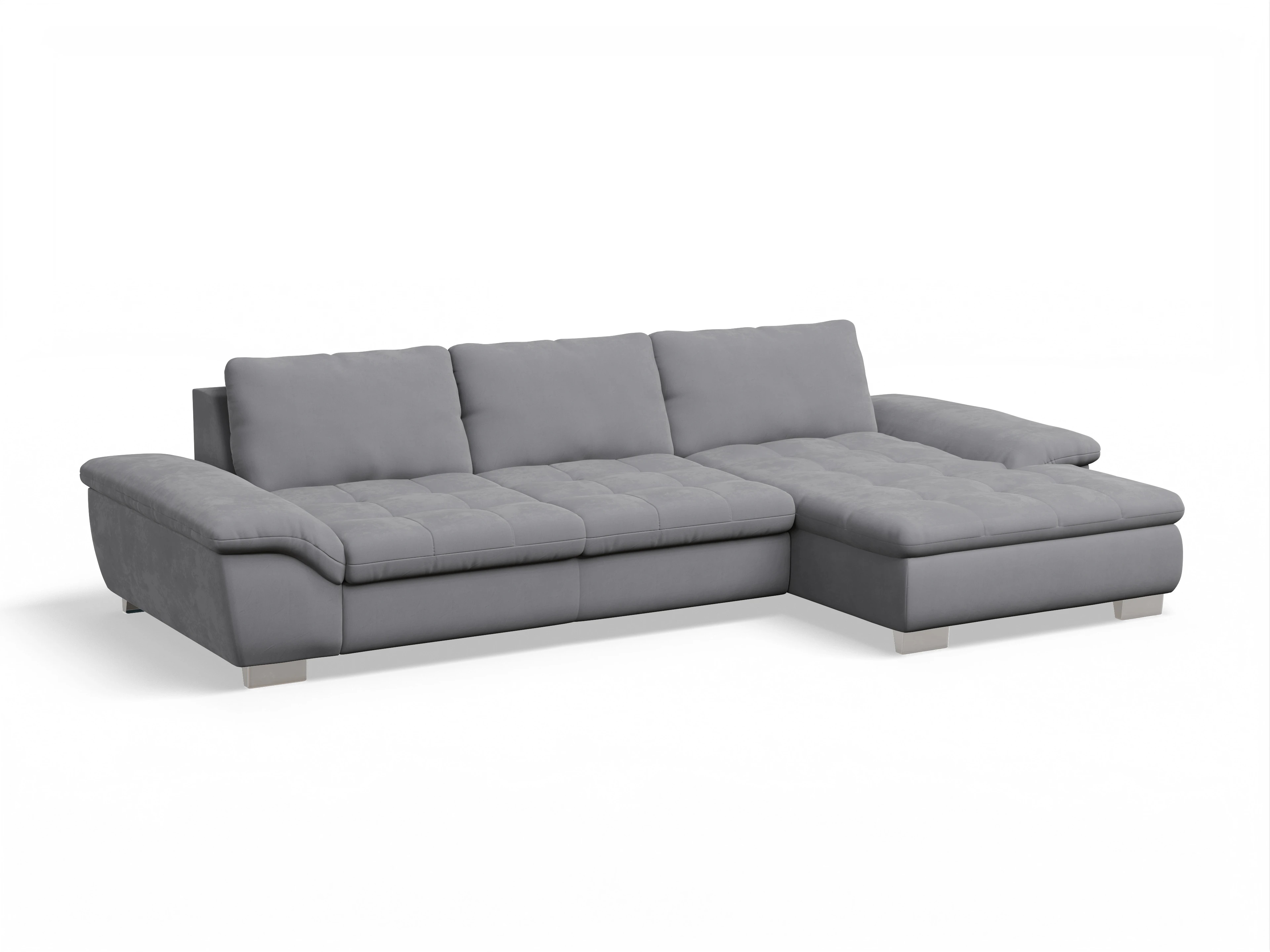 Ansicht des Produktes SC Smart 1007 Ecksofa rechts Abschluss offen in Stoff Grau